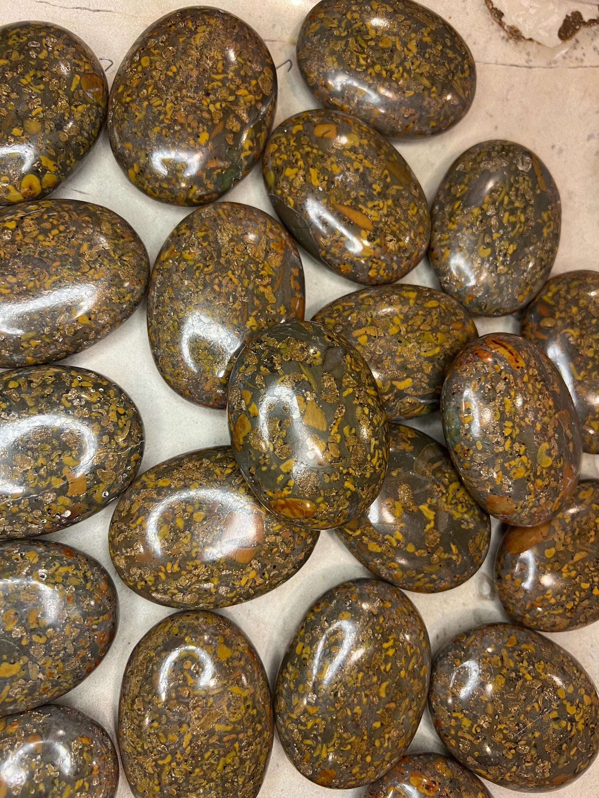 Rajasthan Ajooba Jasper Picture Jasper Natural Palm Stone Smooth Polished Carved Crystal Worry Anxiety Distraction Meditation Christmas Gift