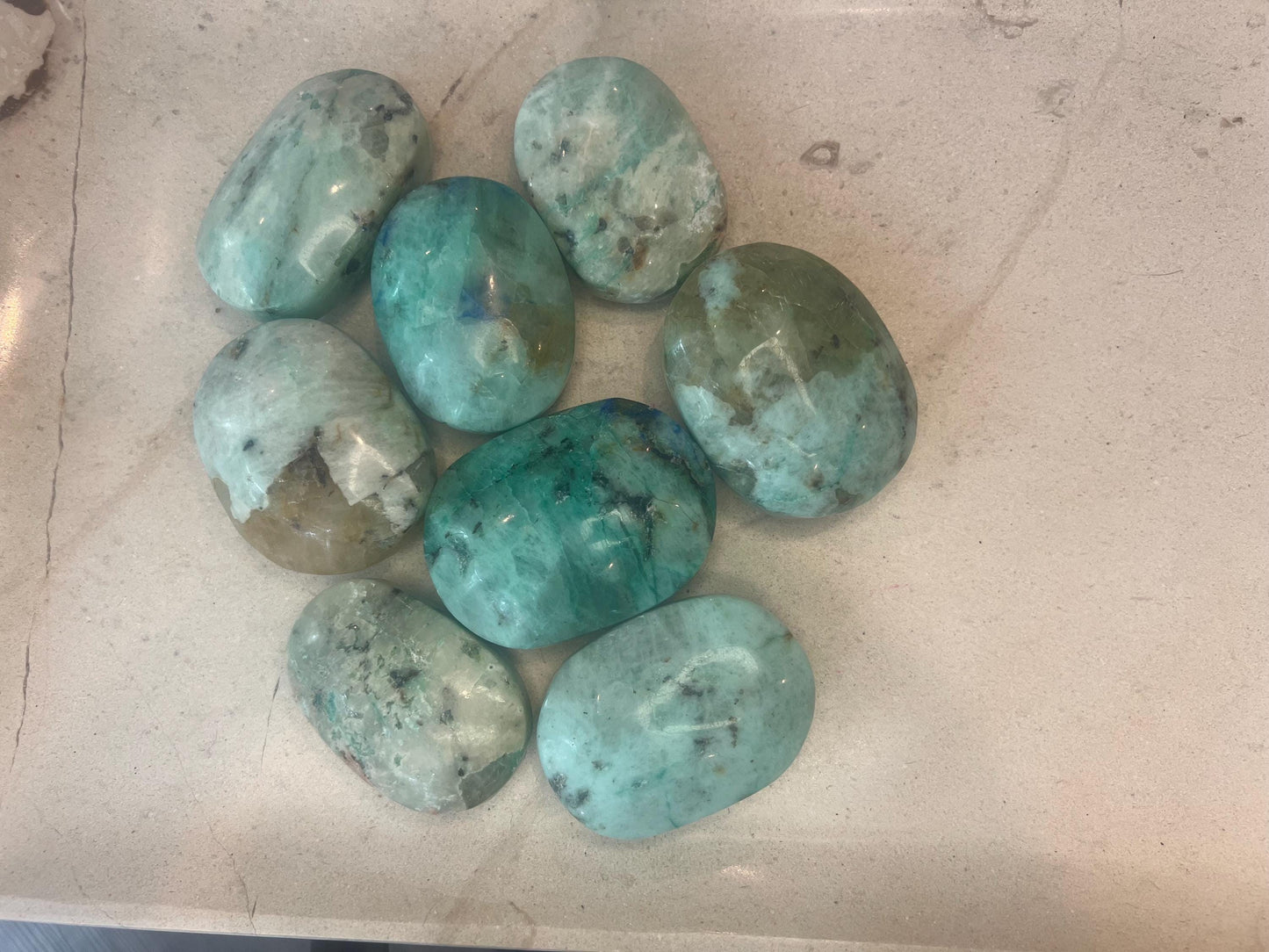Congo Quantum Quattro Natural Palm Stone Smooth Polished Carved Crystal Distraction Home Decor Worry Stress Relief Anxiety Christmas Xmas