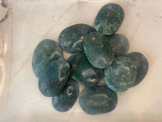 African Verdite Natural Palm Stone Smooth Polished Carved Crystal Distraction Home Decor Worry Stress Relief Anxiety Christmas Xmas Gift