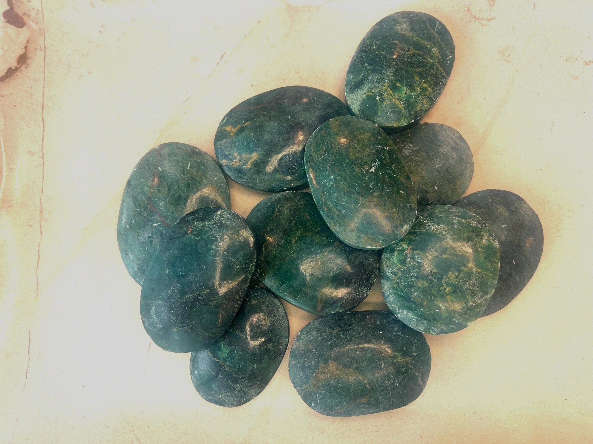 African Verdite Natural Palm Stone Smooth Polished Carved Crystal Distraction Home Decor Worry Stress Relief Anxiety Christmas Xmas Gift