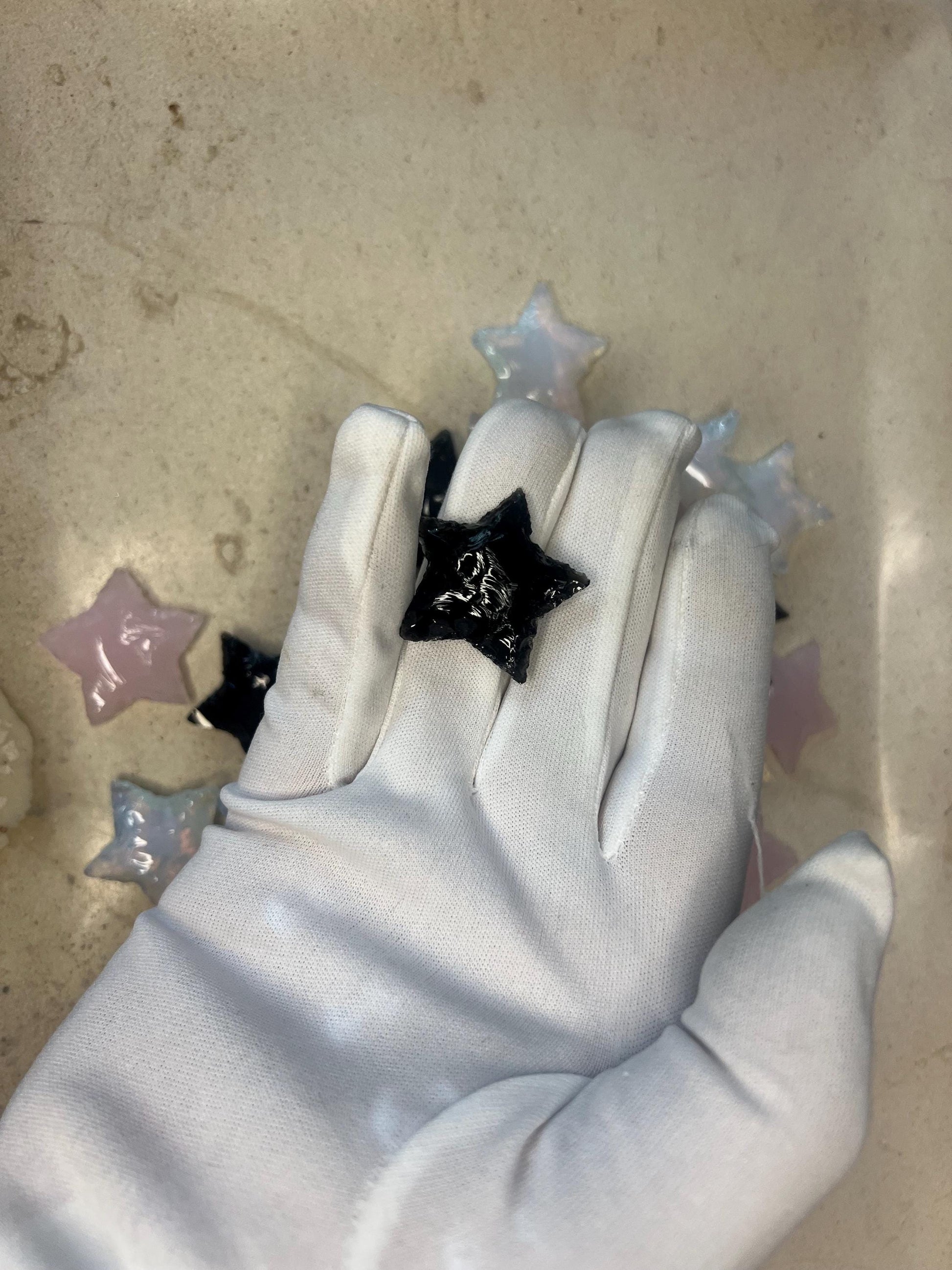 Star Worry Stones Assorted Gemstones Polished Gem-stone Thumb Pocket Palm Stone Worry Chakra Gemstone Stress Relief Fidget Smooth Christmas