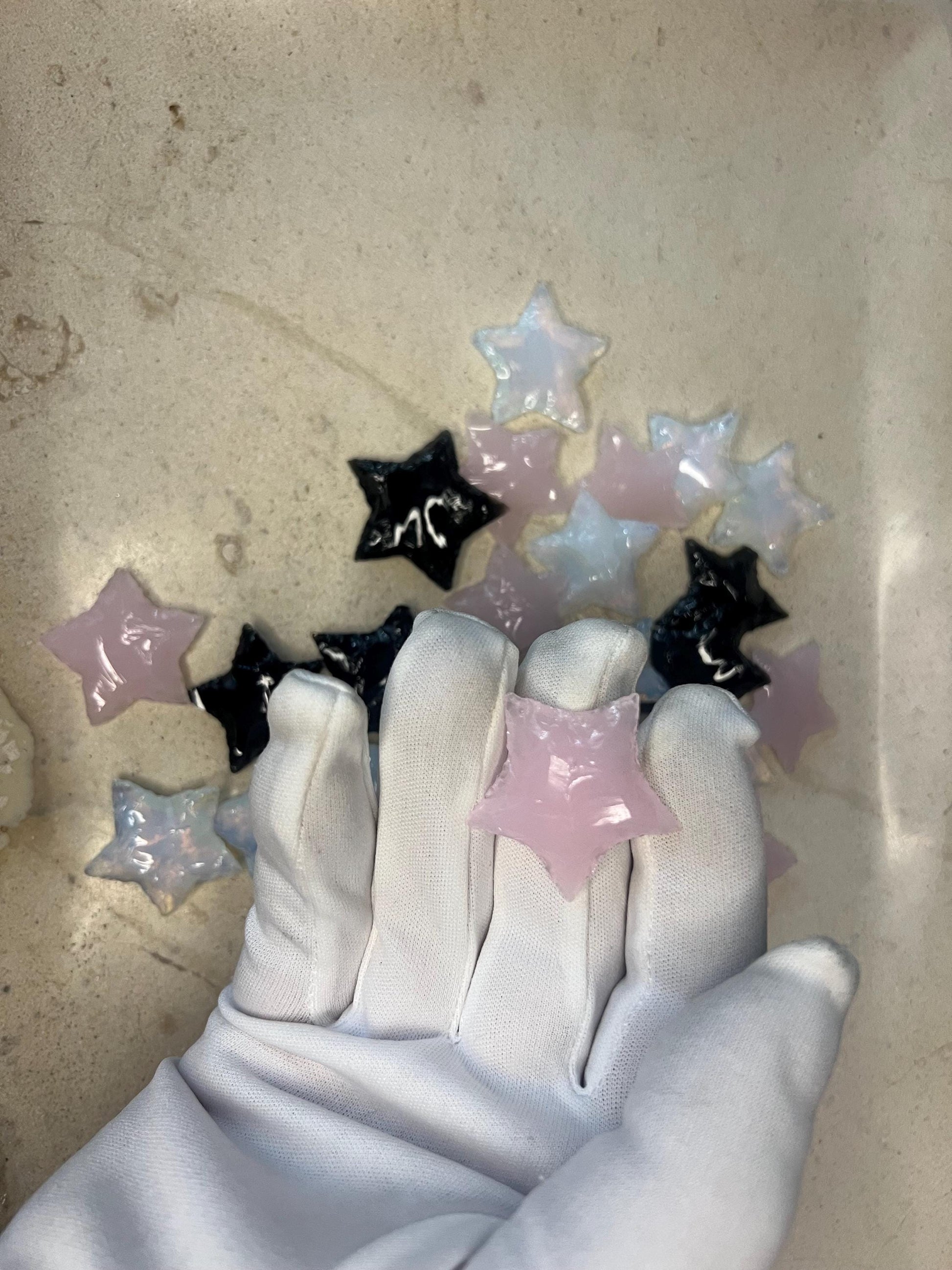 Star Worry Stones Assorted Gemstones Polished Gem-stone Thumb Pocket Palm Stone Worry Chakra Gemstone Stress Relief Fidget Smooth Christmas