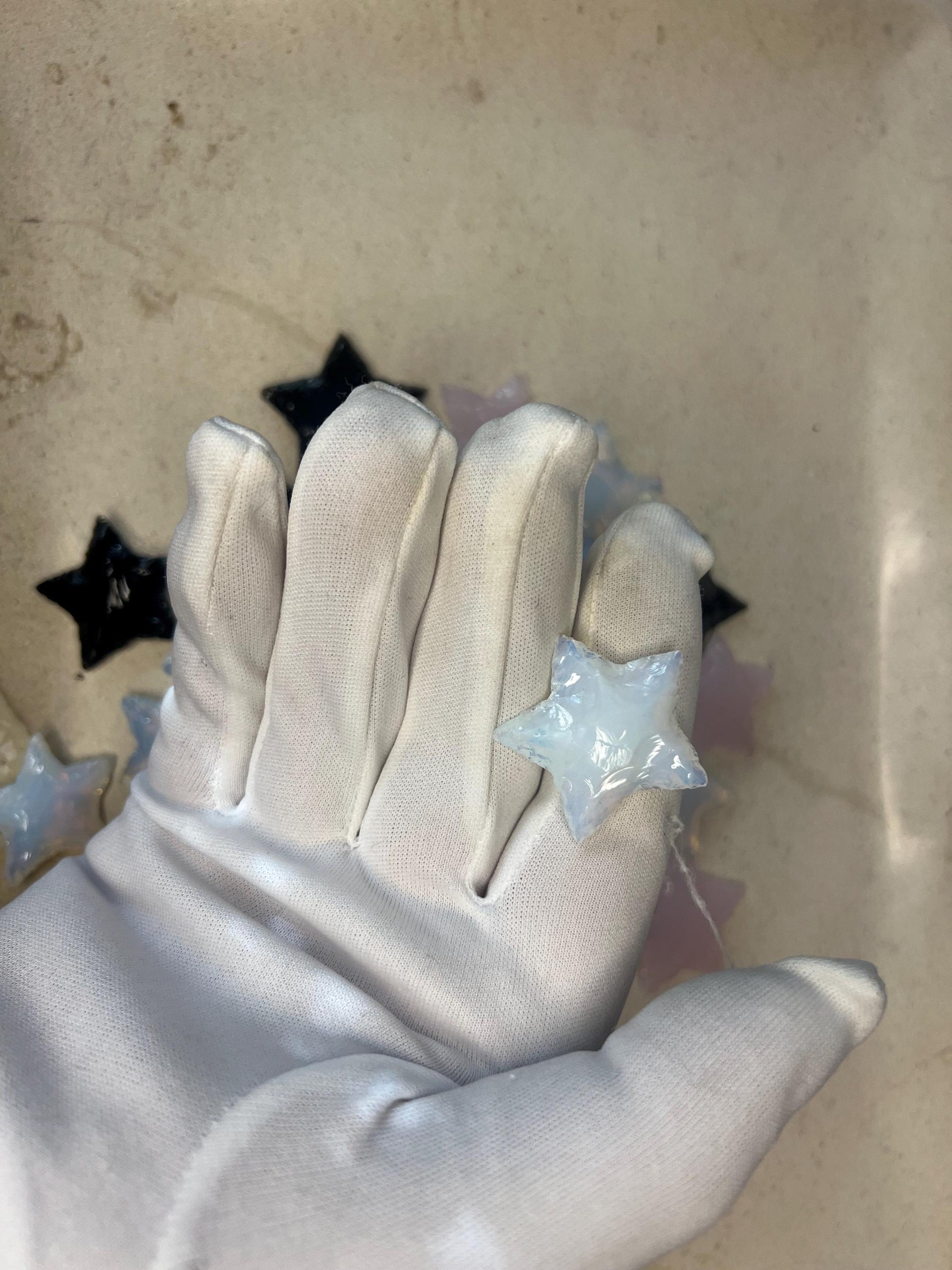 Star Worry Stones Assorted Gemstones Polished Gem-stone Thumb Pocket Palm Stone Worry Chakra Gemstone Stress Relief Fidget Smooth Christmas