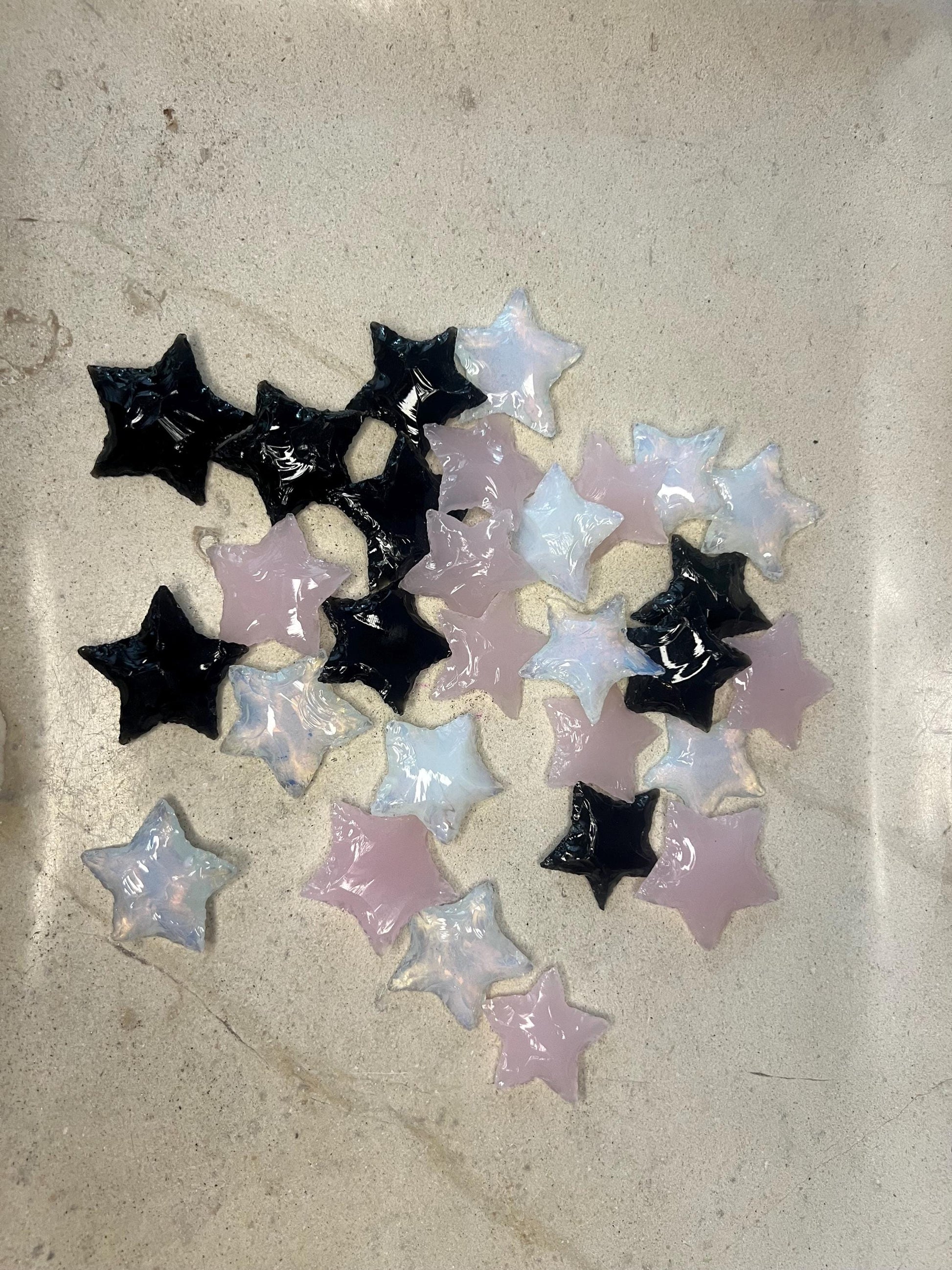 Star Worry Stones Assorted Gemstones Polished Gem-stone Thumb Pocket Palm Stone Worry Chakra Gemstone Stress Relief Fidget Smooth Christmas