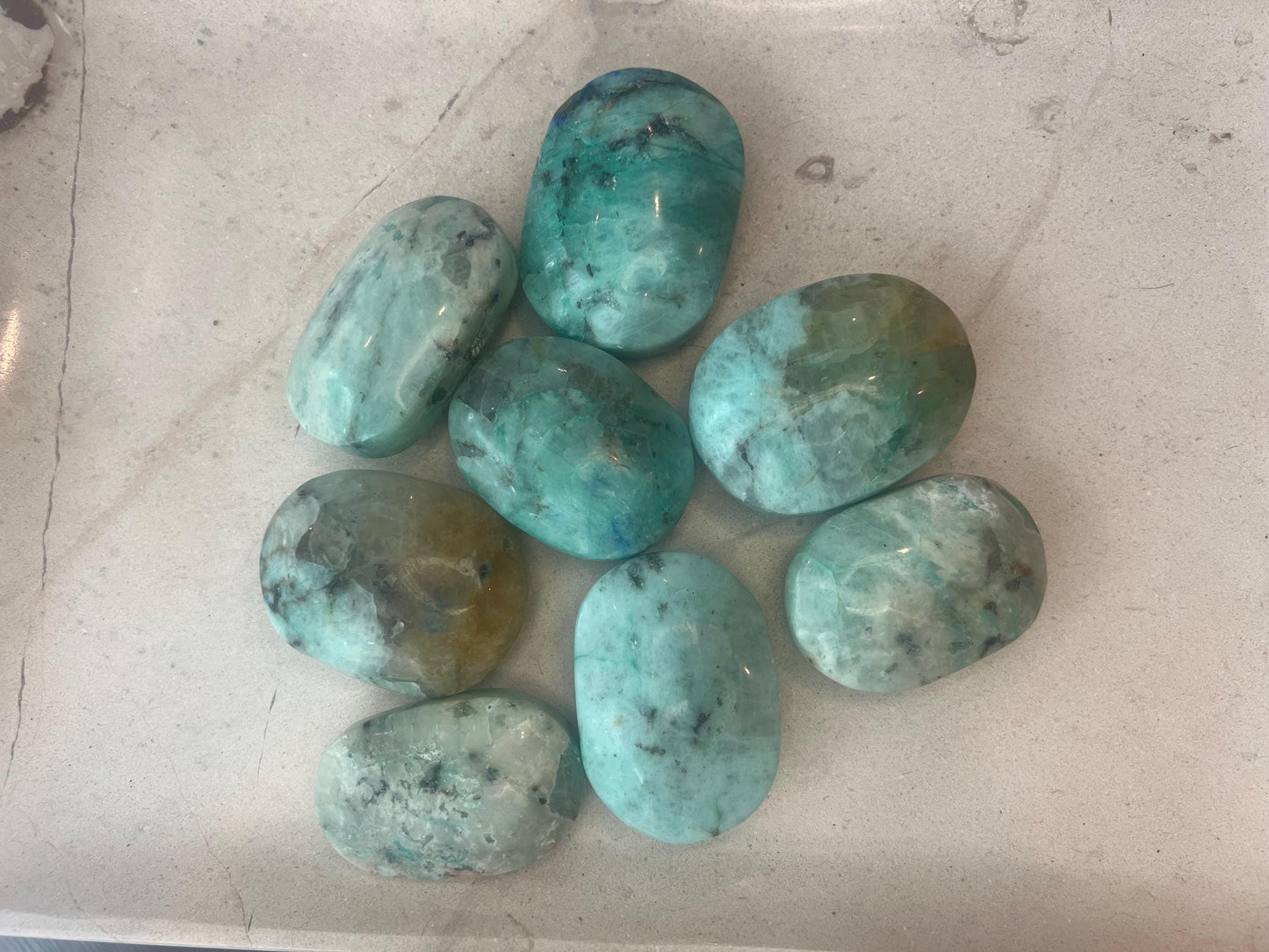 Congo Quantum Quattro Natural Palm Stone Smooth Polished Carved Crystal Distraction Home Decor Worry Stress Relief Anxiety Christmas Xmas