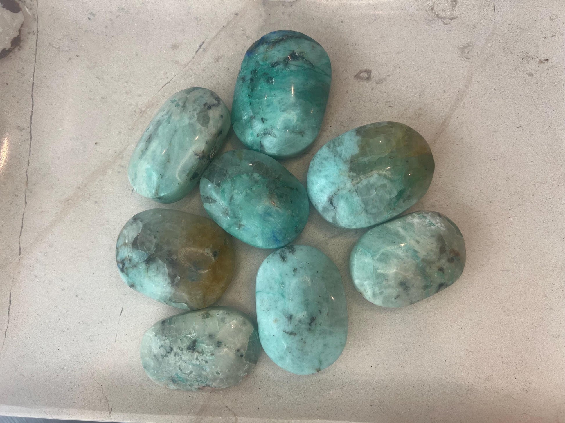 Congo Quantum Quattro Natural Palm Stone Smooth Polished Carved Crystal Distraction Home Decor Worry Stress Relief Anxiety Christmas Xmas