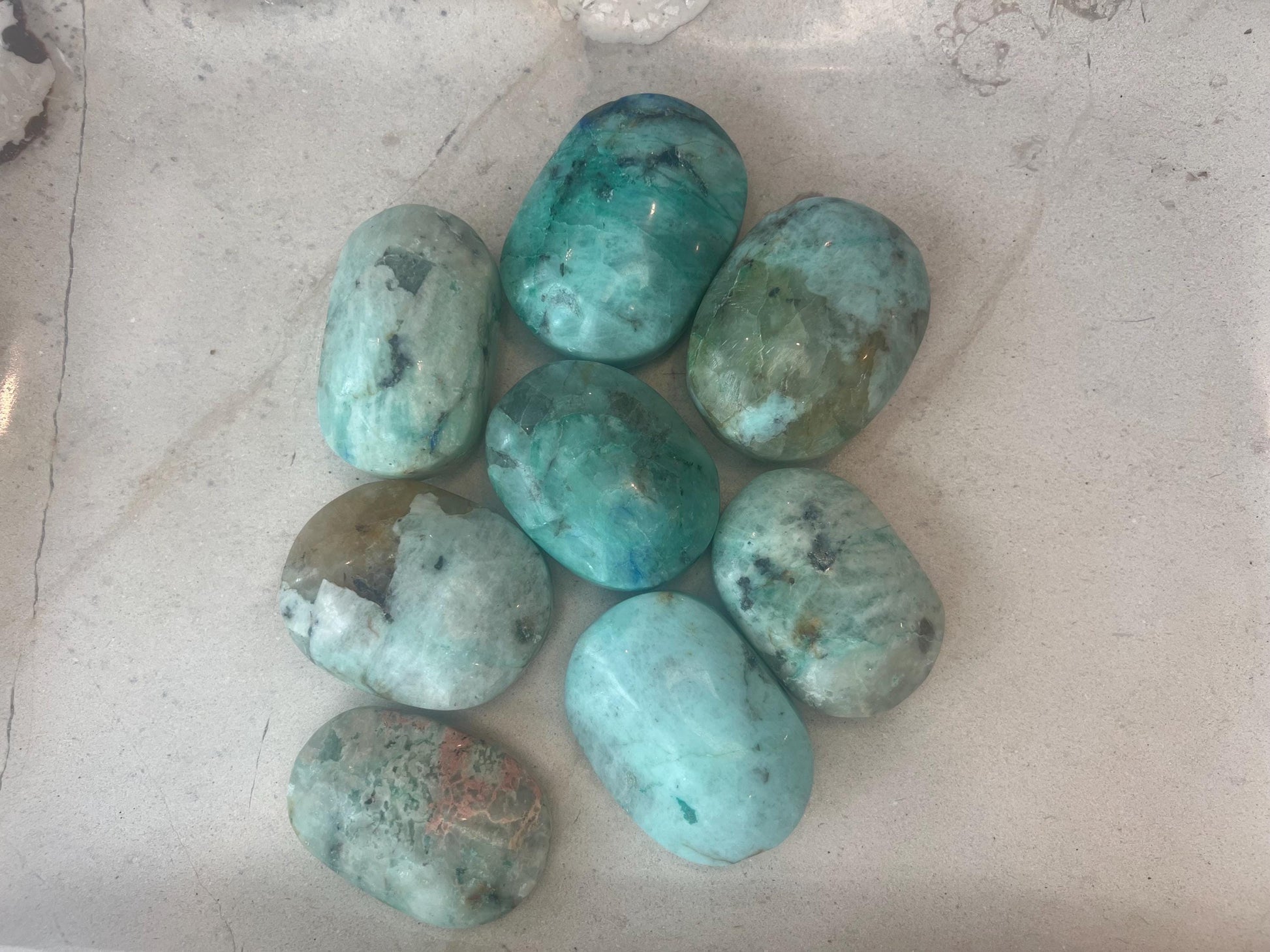 Congo Quantum Quattro Natural Palm Stone Smooth Polished Carved Crystal Distraction Home Decor Worry Stress Relief Anxiety Christmas Xmas