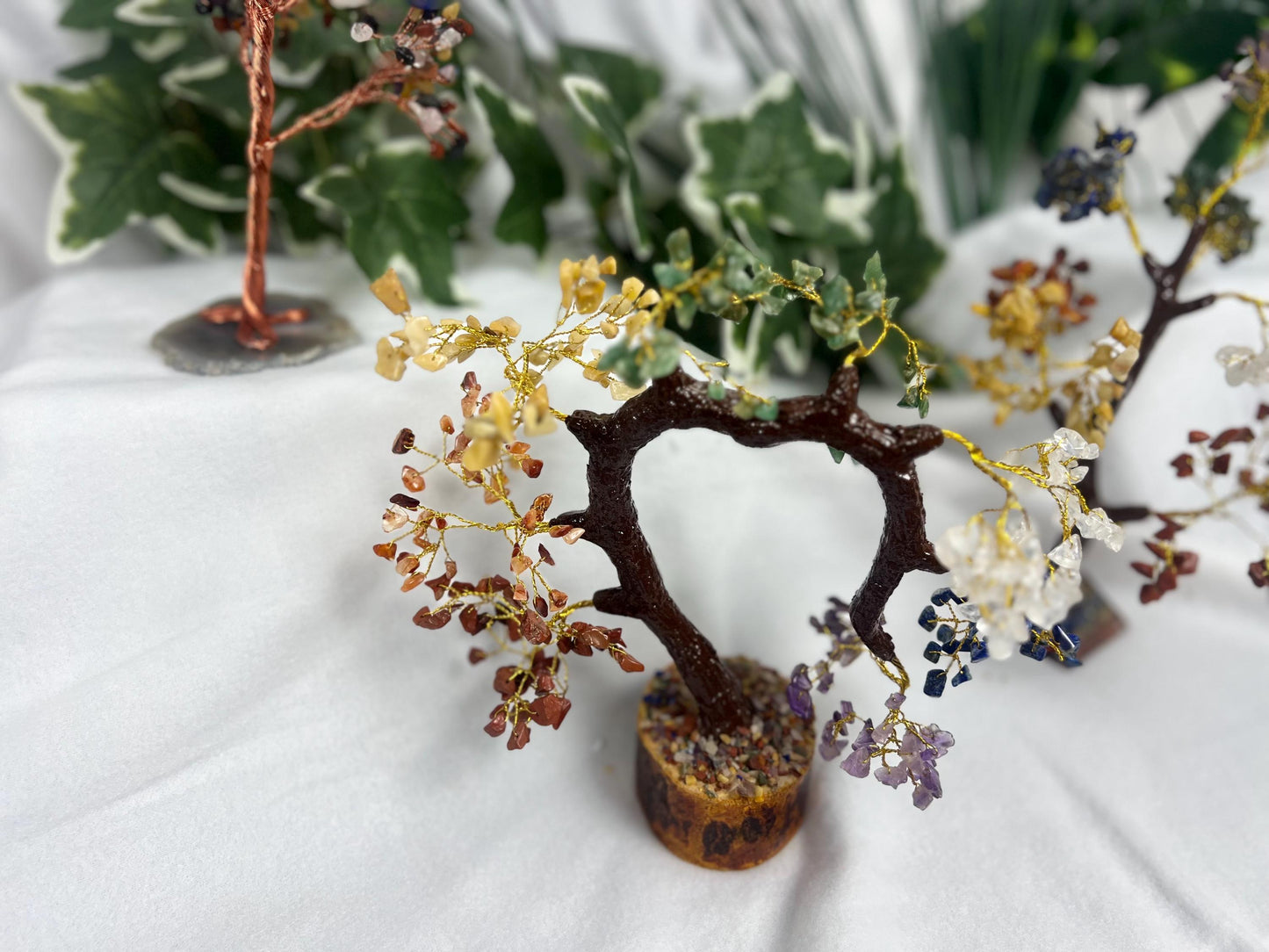 Crystal Confetti Heart Trees Stone Chips Smooth Anxiety Polished Rock Tumbled Pocket Crystal Worry Palm Home Decor Xmas Natural Gift