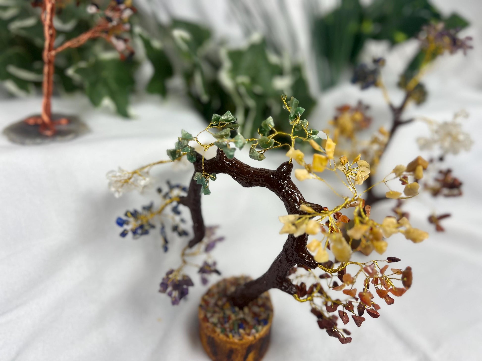 Crystal Confetti Heart Trees Stone Chips Smooth Anxiety Polished Rock Tumbled Pocket Crystal Worry Palm Home Decor Xmas Natural Gift