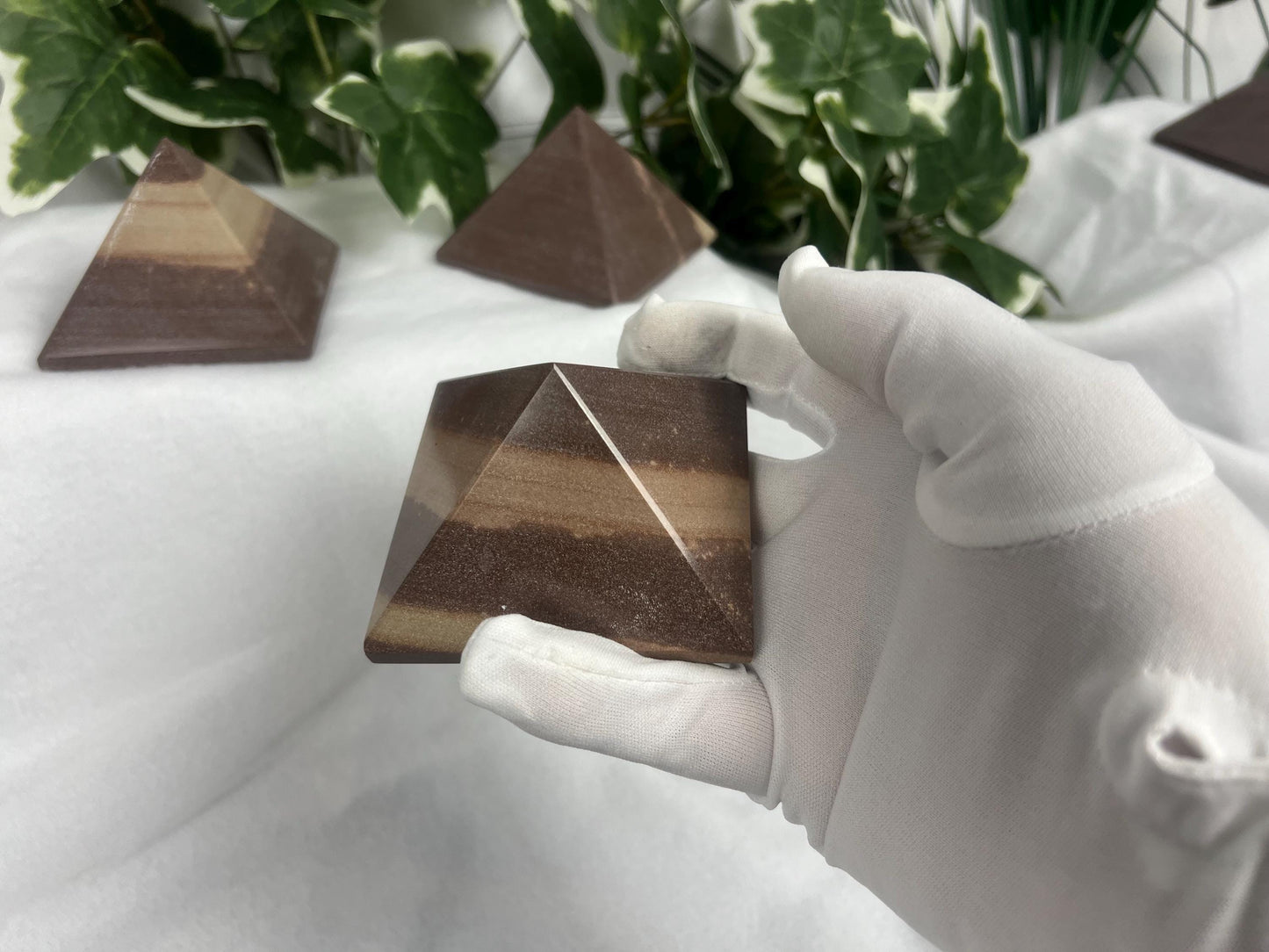 Rare Divine Indian Narmada Natural Pyramid Smooth Polished Carved Crystal Worry Anxiety Distraction Meditation Christmas Xmas Gift Decor