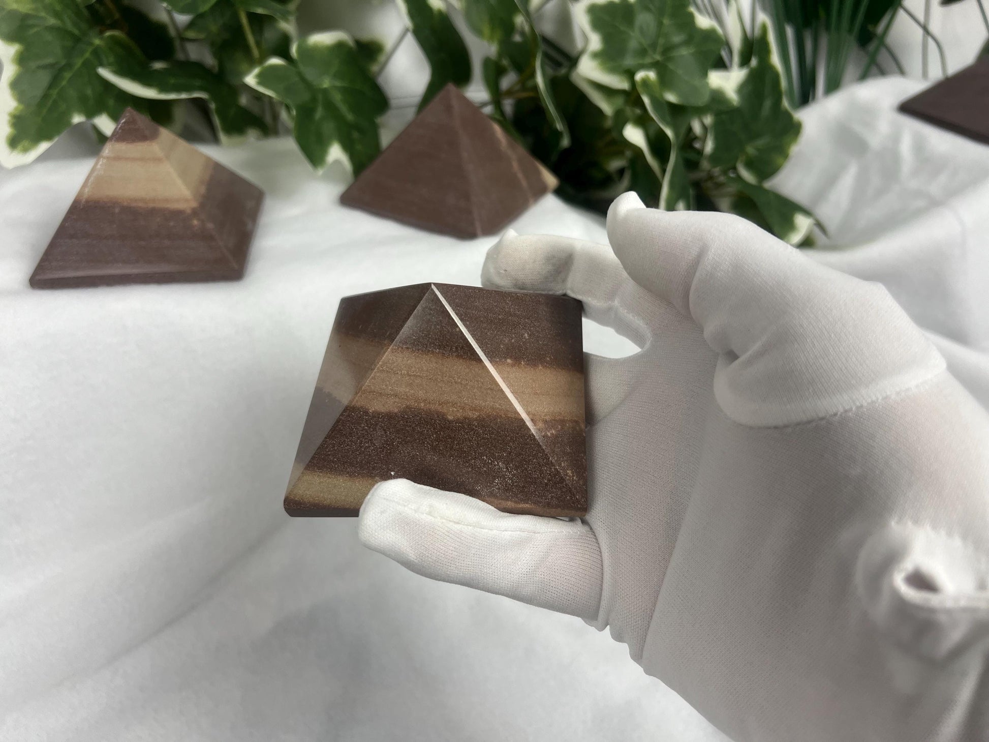 Rare Divine Indian Narmada Natural Pyramid Smooth Polished Carved Crystal Worry Anxiety Distraction Meditation Christmas Xmas Gift Decor