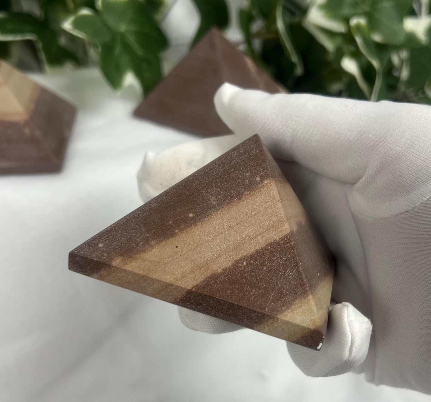 Rare Divine Indian Narmada Natural Pyramid Smooth Polished Carved Crystal Worry Anxiety Distraction Meditation Christmas Xmas Gift Decor