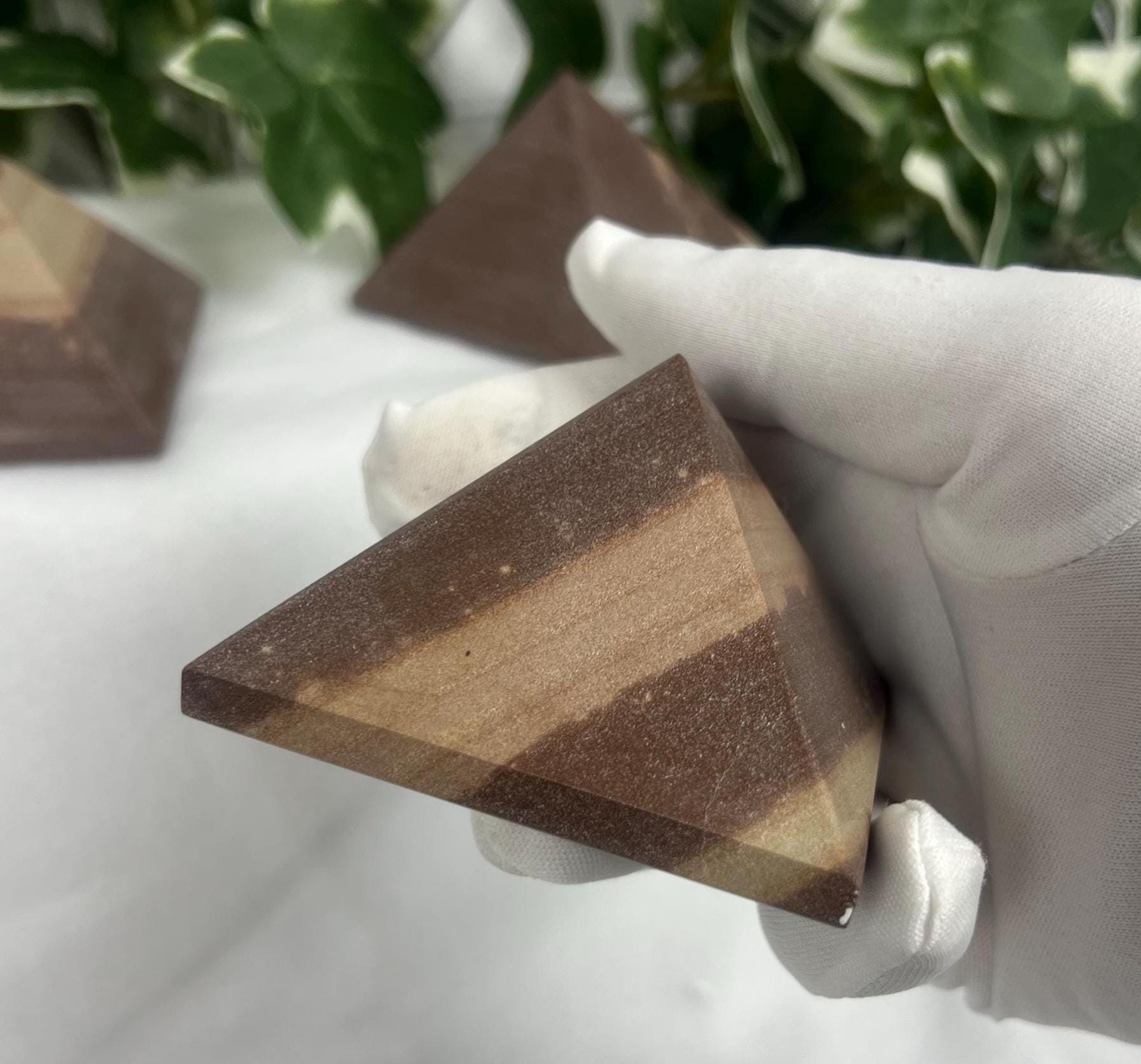 Rare Divine Indian Narmada Natural Pyramid Smooth Polished Carved Crystal Worry Anxiety Distraction Meditation Christmas Xmas Gift Decor