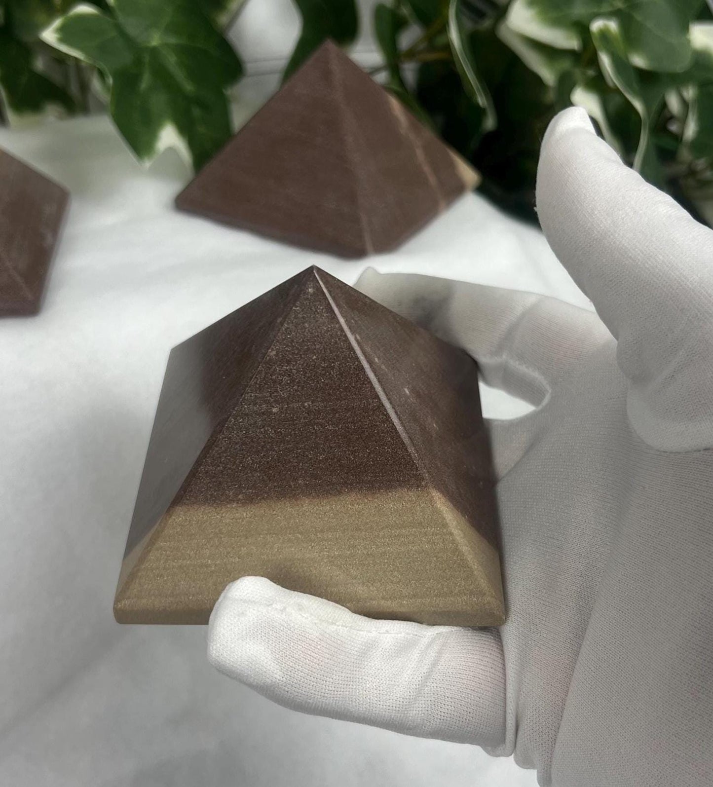 Rare Divine Indian Narmada Natural Pyramid Smooth Polished Carved Crystal Worry Anxiety Distraction Meditation Christmas Xmas Gift Decor