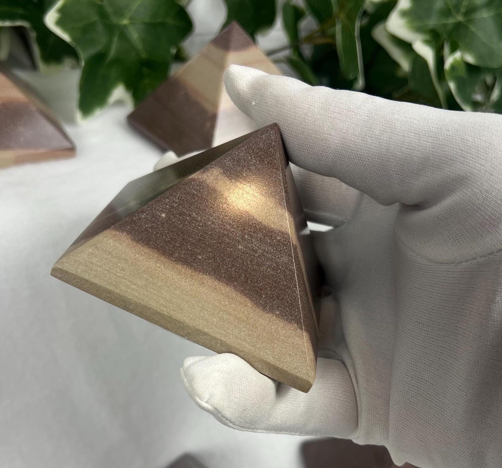 Rare Divine Indian Narmada Natural Pyramid Smooth Polished Carved Crystal Worry Anxiety Distraction Meditation Christmas Xmas Gift Decor
