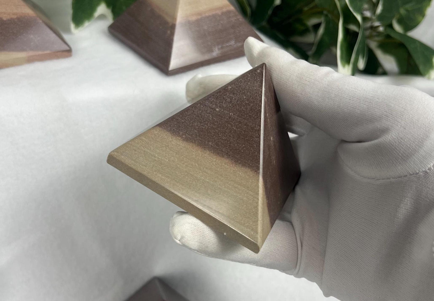 Rare Divine Indian Narmada Natural Pyramid Smooth Polished Carved Crystal Worry Anxiety Distraction Meditation Christmas Xmas Gift Decor