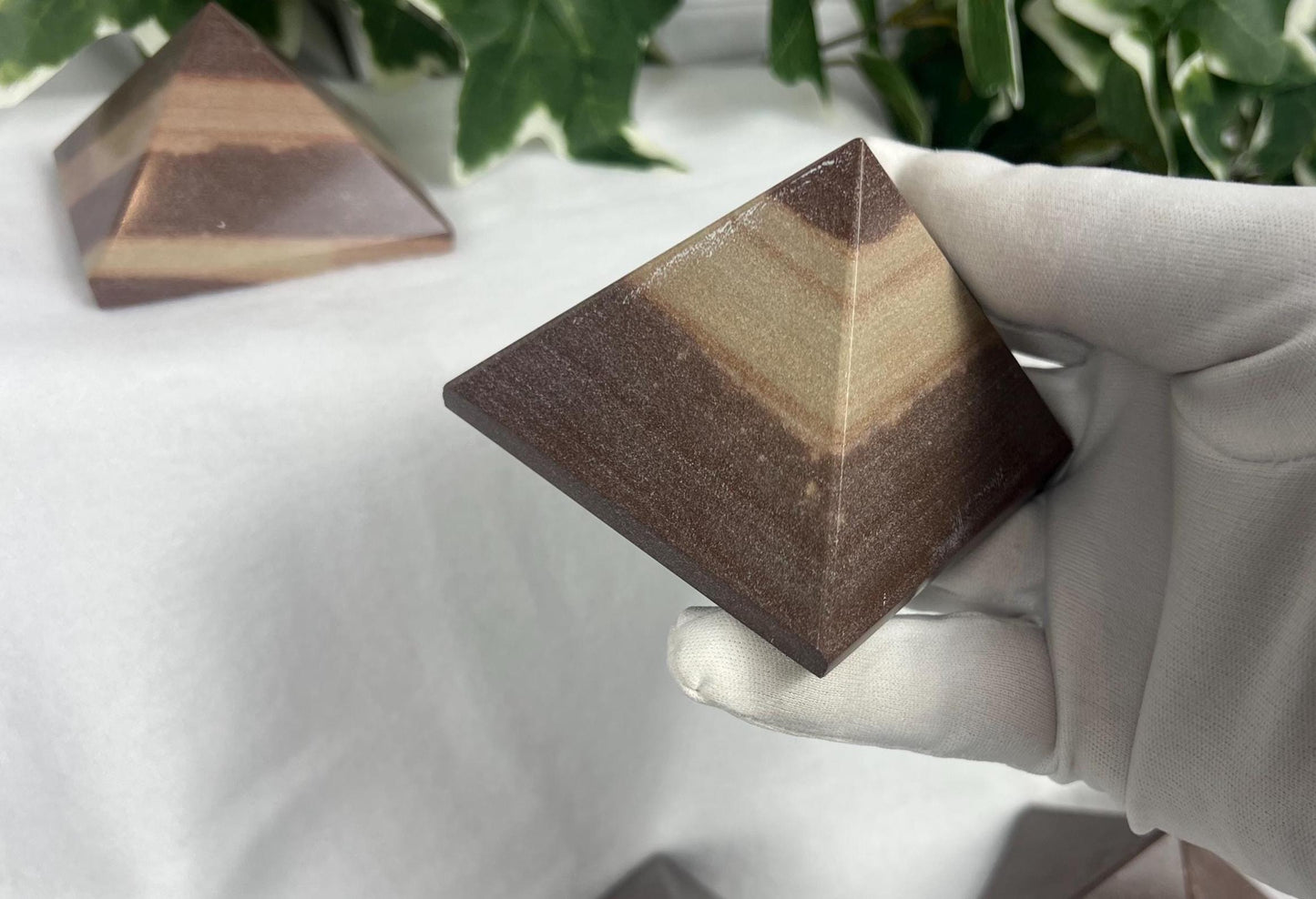 Rare Divine Indian Narmada Natural Pyramid Smooth Polished Carved Crystal Worry Anxiety Distraction Meditation Christmas Xmas Gift Decor