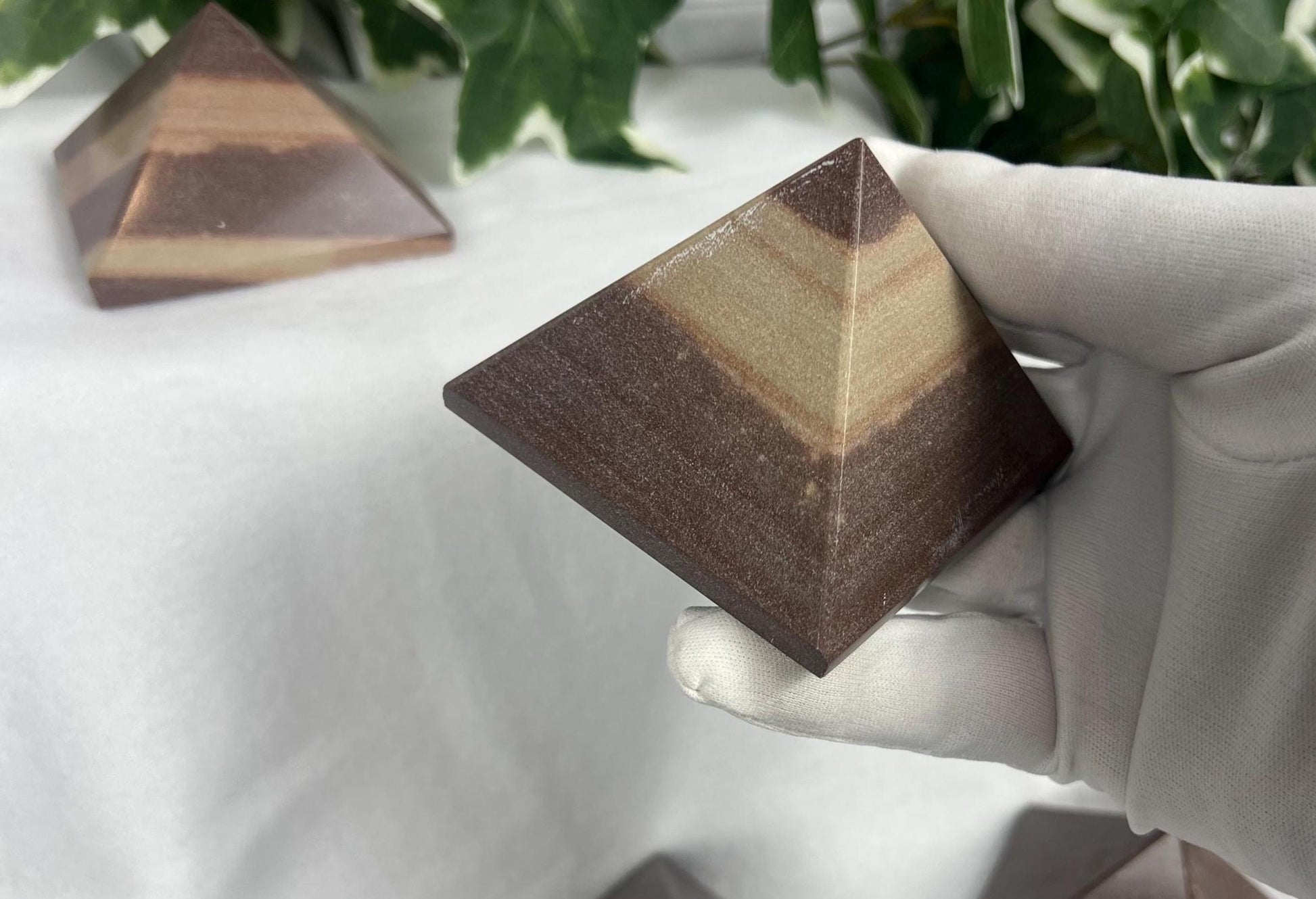 Rare Divine Indian Narmada Natural Pyramid Smooth Polished Carved Crystal Worry Anxiety Distraction Meditation Christmas Xmas Gift Decor