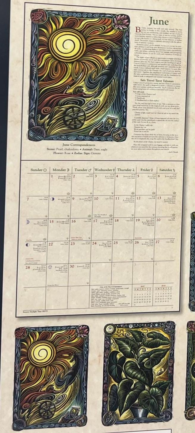 Witches Calendar Sept 25-Dec 2026 Llewelyn Wellness Green Spiritual Witchcraft spells Art Painting Picture Craft Holiday Christmas Xmas Gift