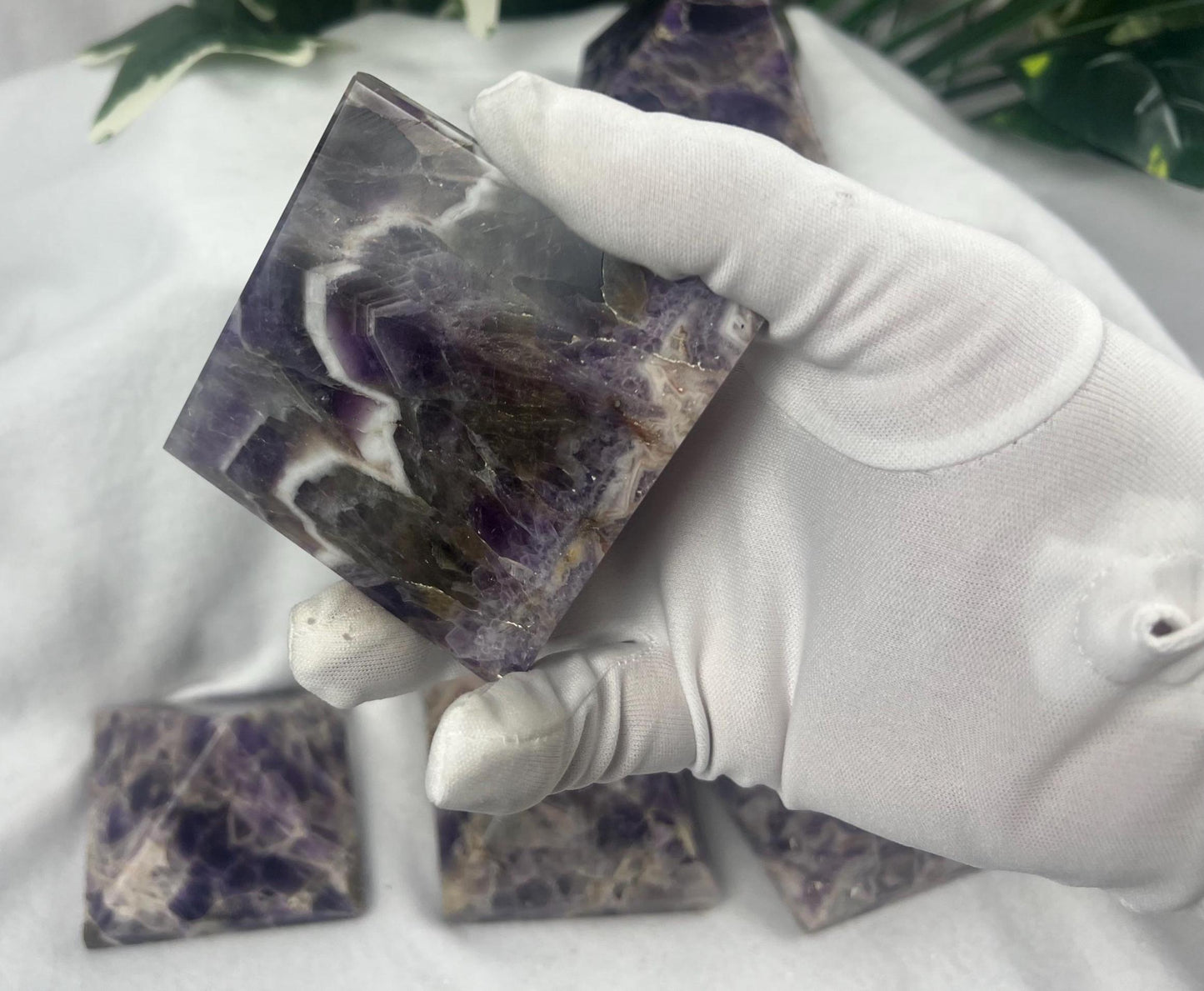 Satpura Mountain Amethyst Pyramid Polished Home Decor Worry Distraction