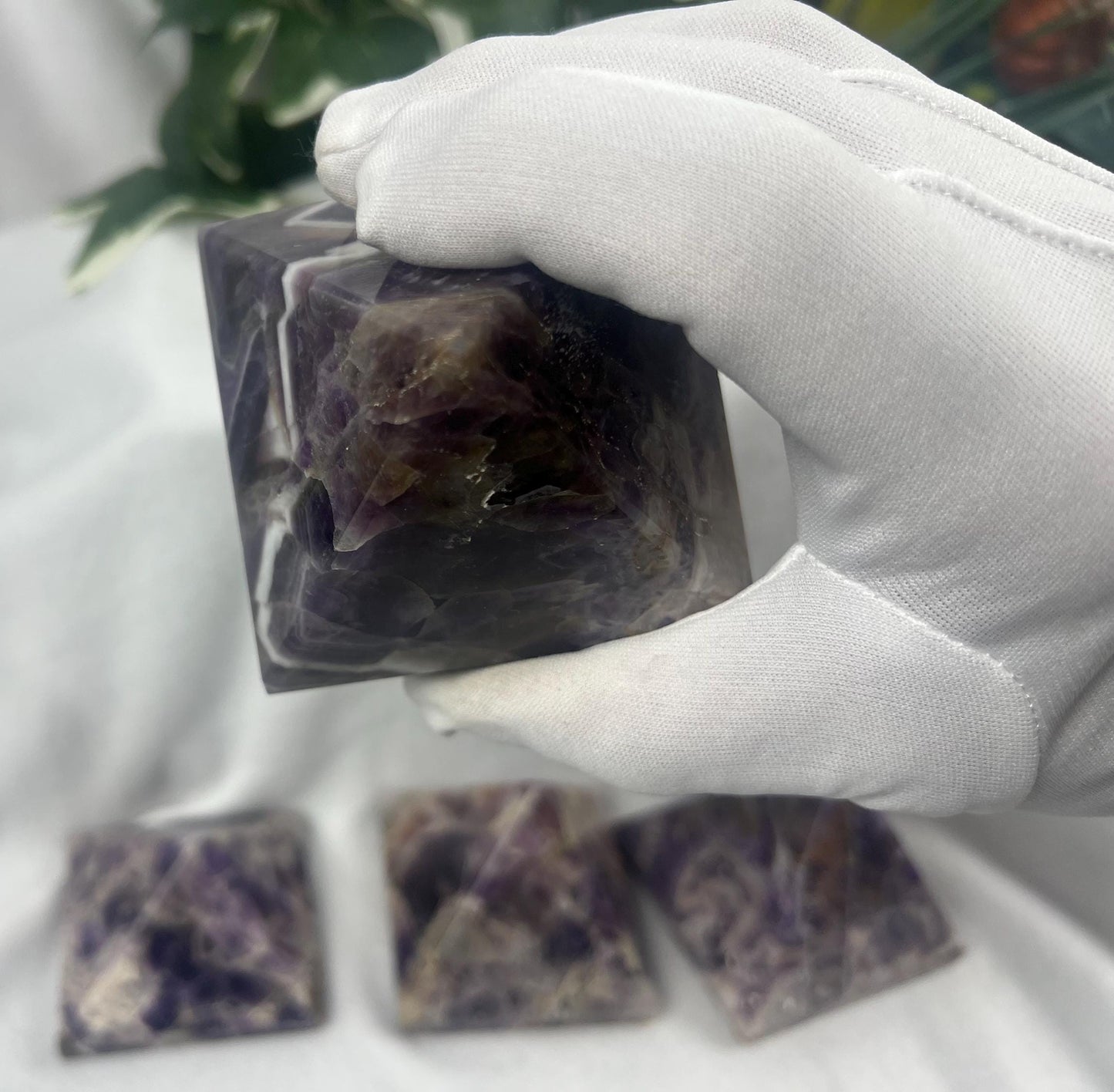 Satpura Mountain Amethyst Pyramid Polished Home Decor Worry Distraction