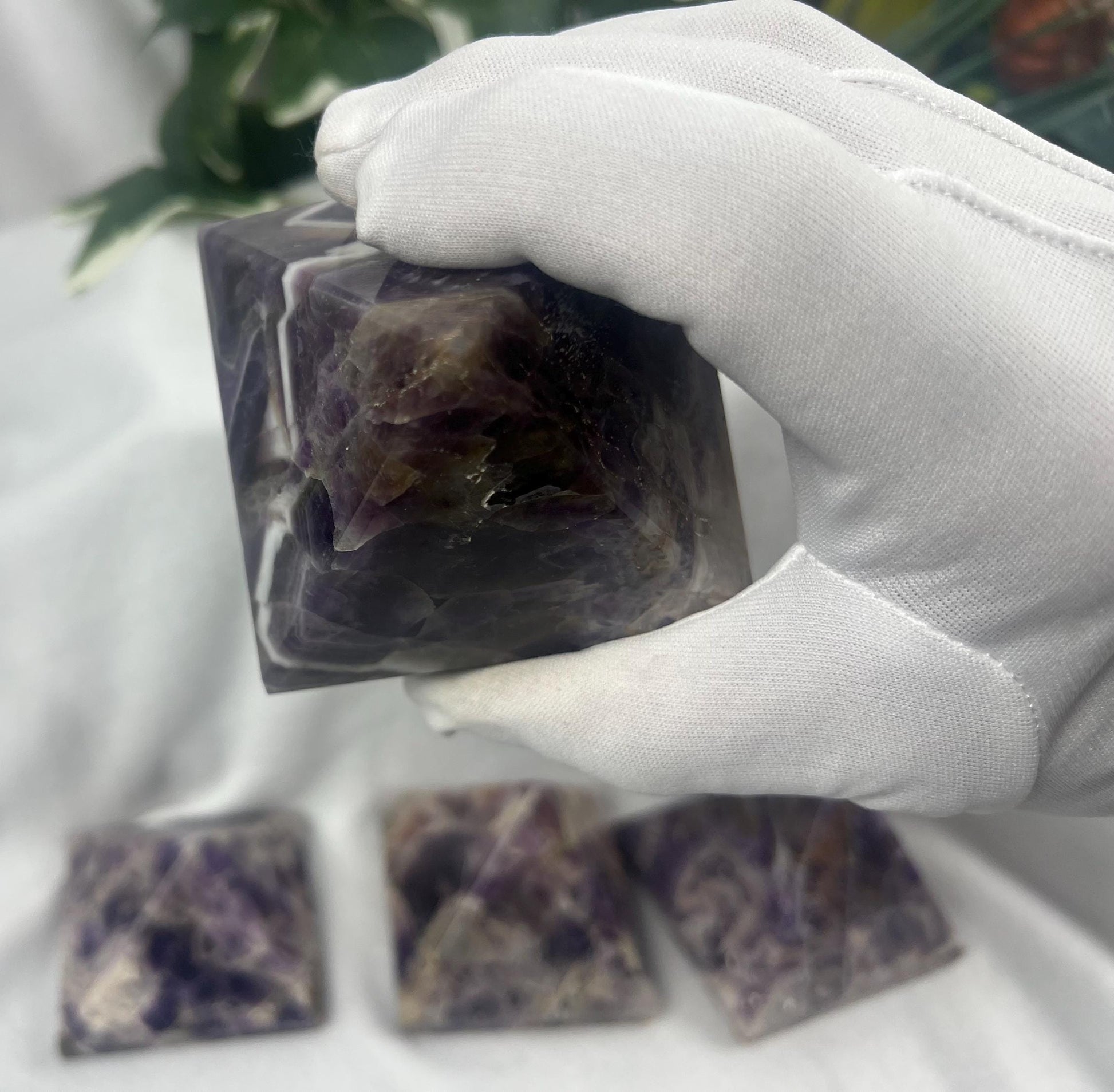 Satpura Mountain Amethyst Pyramid Polished Home Decor Worry Distraction