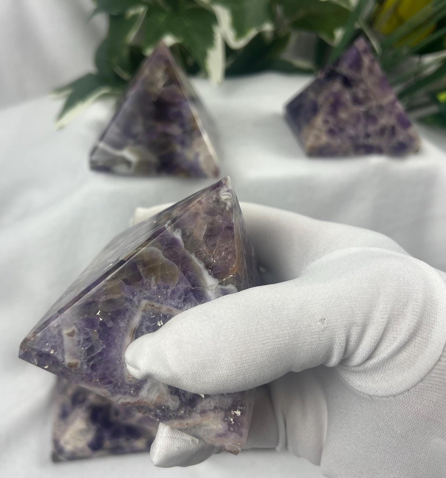 Satpura Mountain Amethyst Pyramid Polished Home Decor Worry Distraction