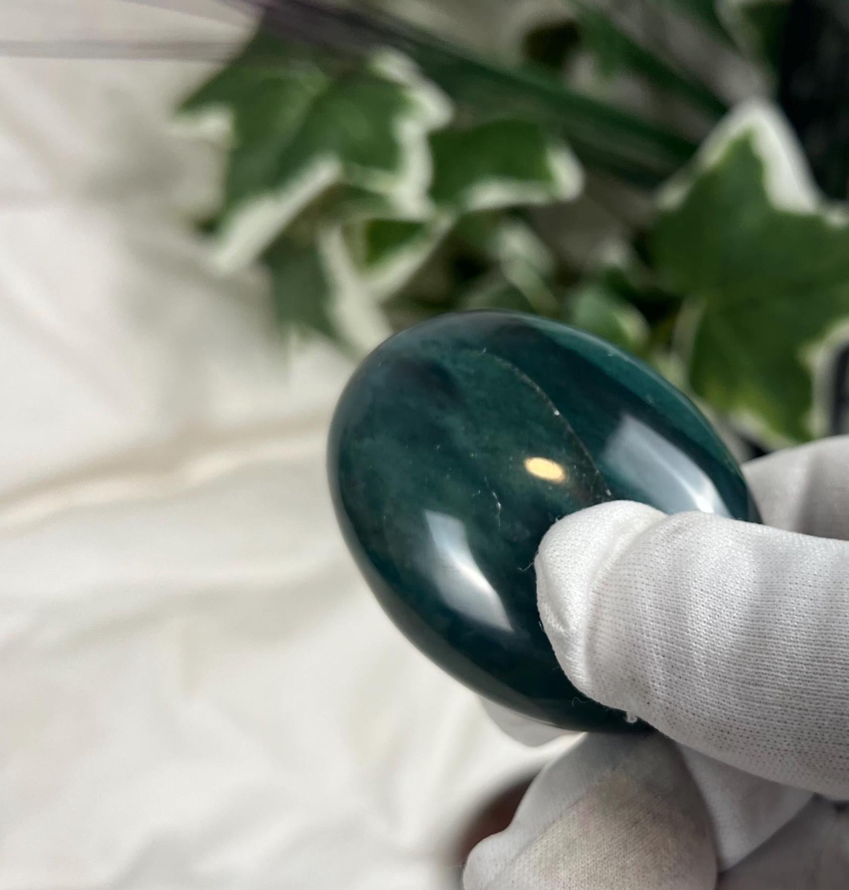 Indian Bloodstone Natural Palm Stone Smooth Polished Carved Crystal for Distraction from Anxiety or Worry Home Decor Holiday Xmas Home Decor
