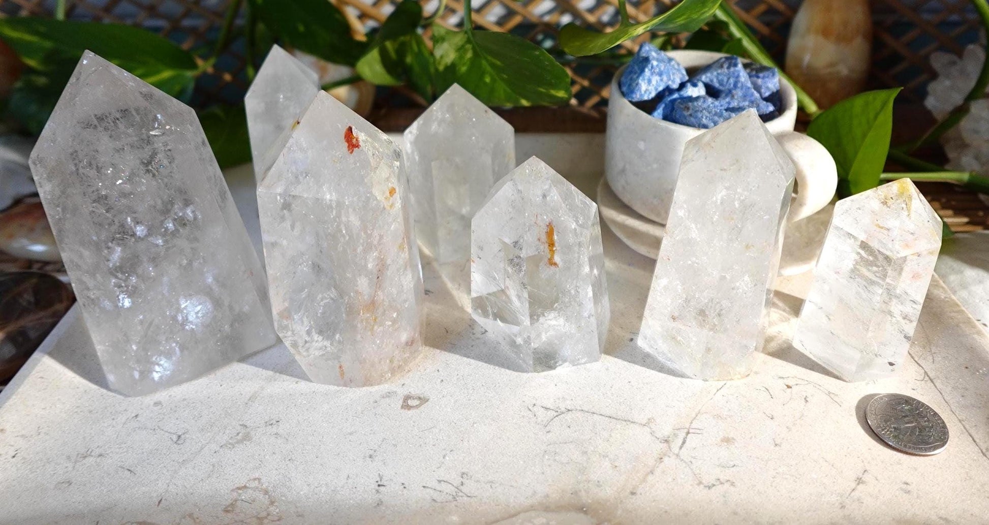Clear Quartz Tower Quartz Crown Chakra 7 Chakra Meditation Wand for Anxiety Christmas Decor Xmas Gift Collection