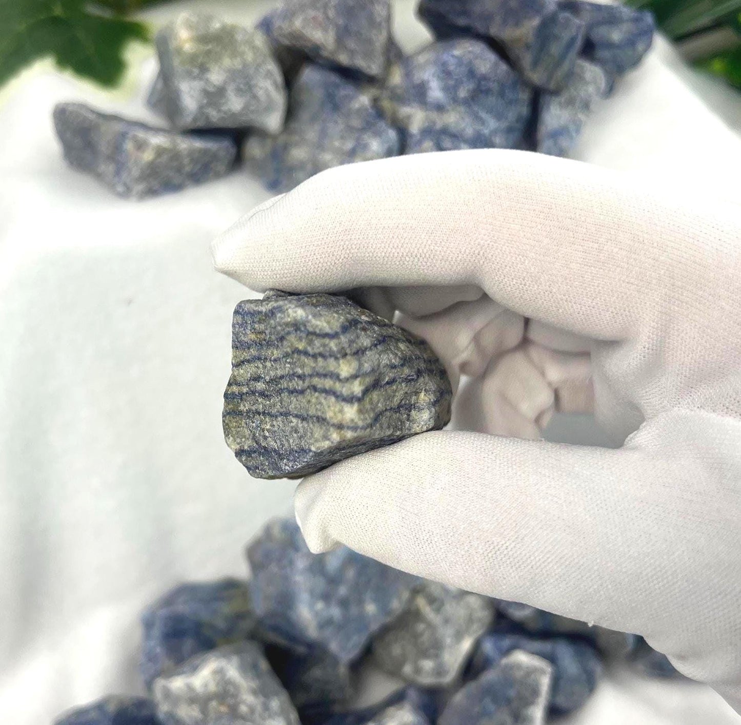 Raw Blue Aventurine Natural Palm Stone Smooth Polished Carved Crystal Distraction from Anxiety or Worry Home Decor Xmas Crafting Jewelry