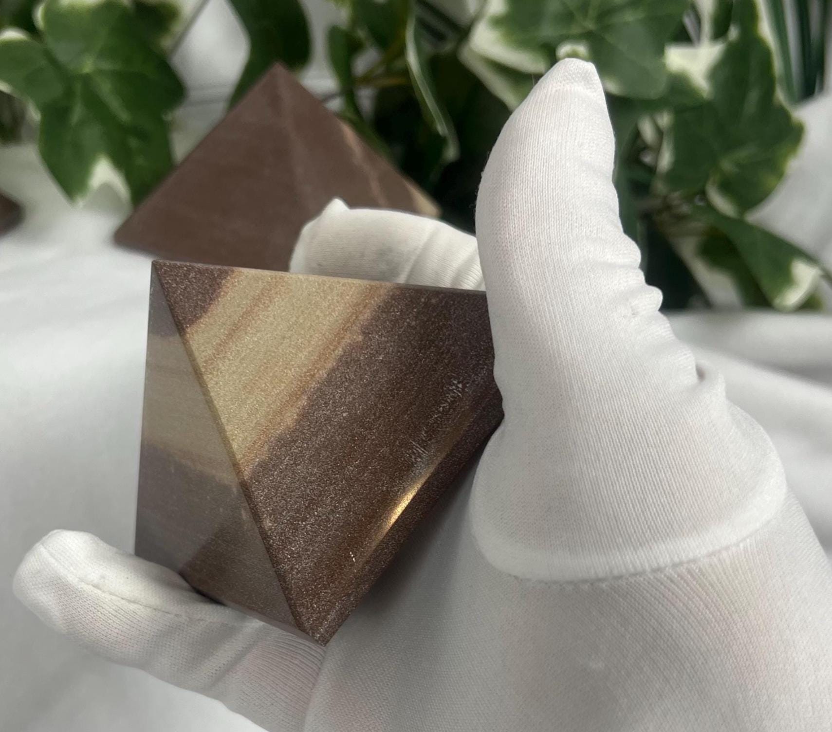 Rare Divine Indian Narmada Natural Pyramid Smooth Polished Carved Crystal Worry Anxiety Distraction Meditation Christmas Xmas Gift Decor