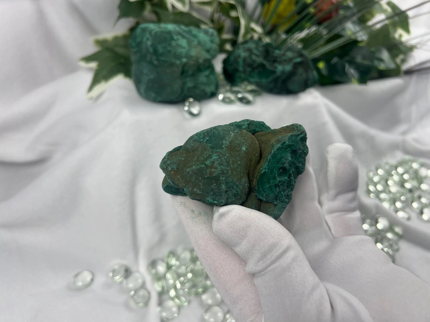 Raw Afghan Malachite Crystals: Untreated Green Mineral Specimens
