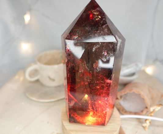 Crystal Nightlight BASE LED Polished Pyramid Sleeping Stones Anxiety Worry Christmas home Desk Decor Christmas Xmas Home Decor Christmas