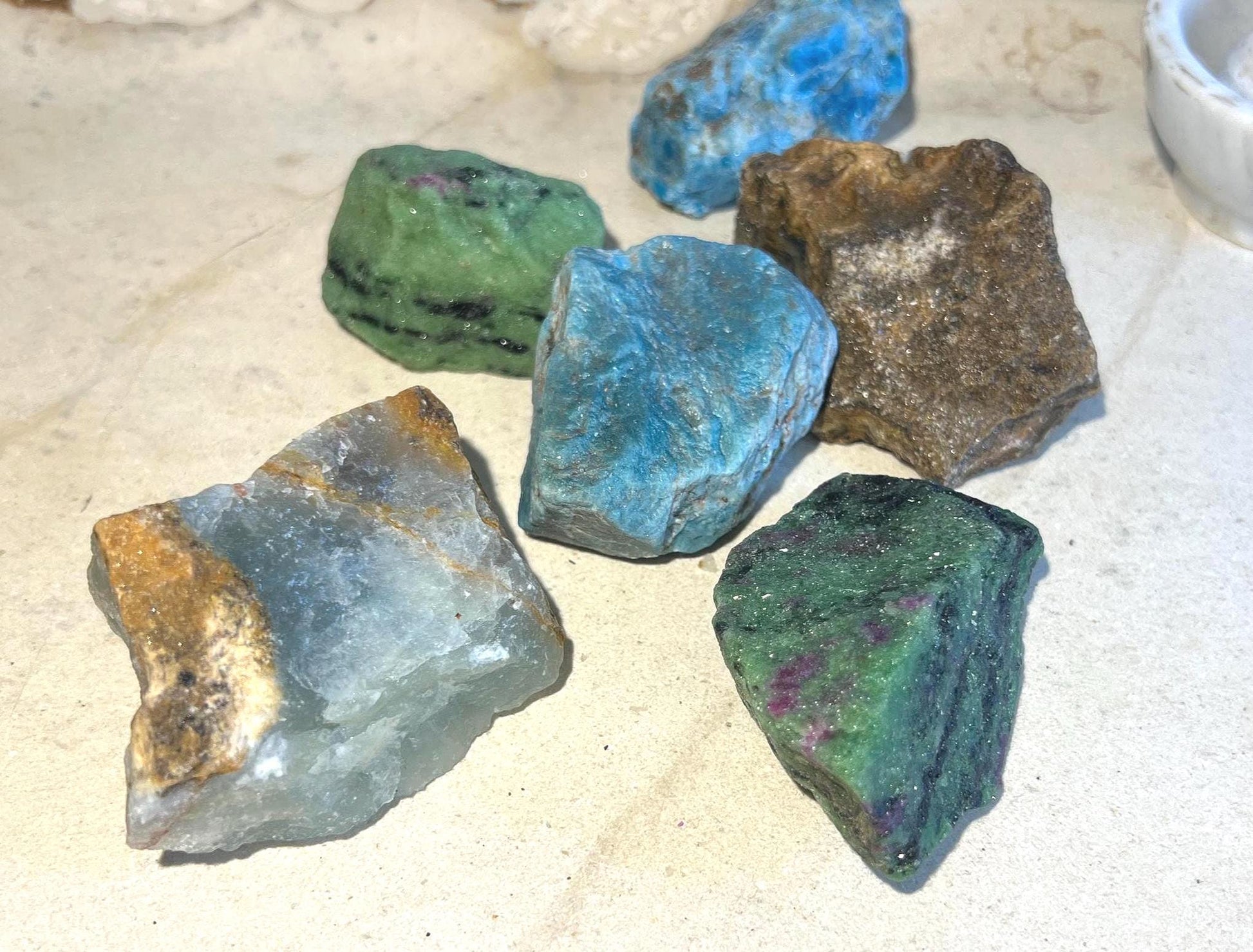 Self-love and Healing Power Pack Blue Apatite Ruby Fuchsite Blue Onyx Personal Home Decor Focus Home Decor Birthday Gift Xmas Meditation