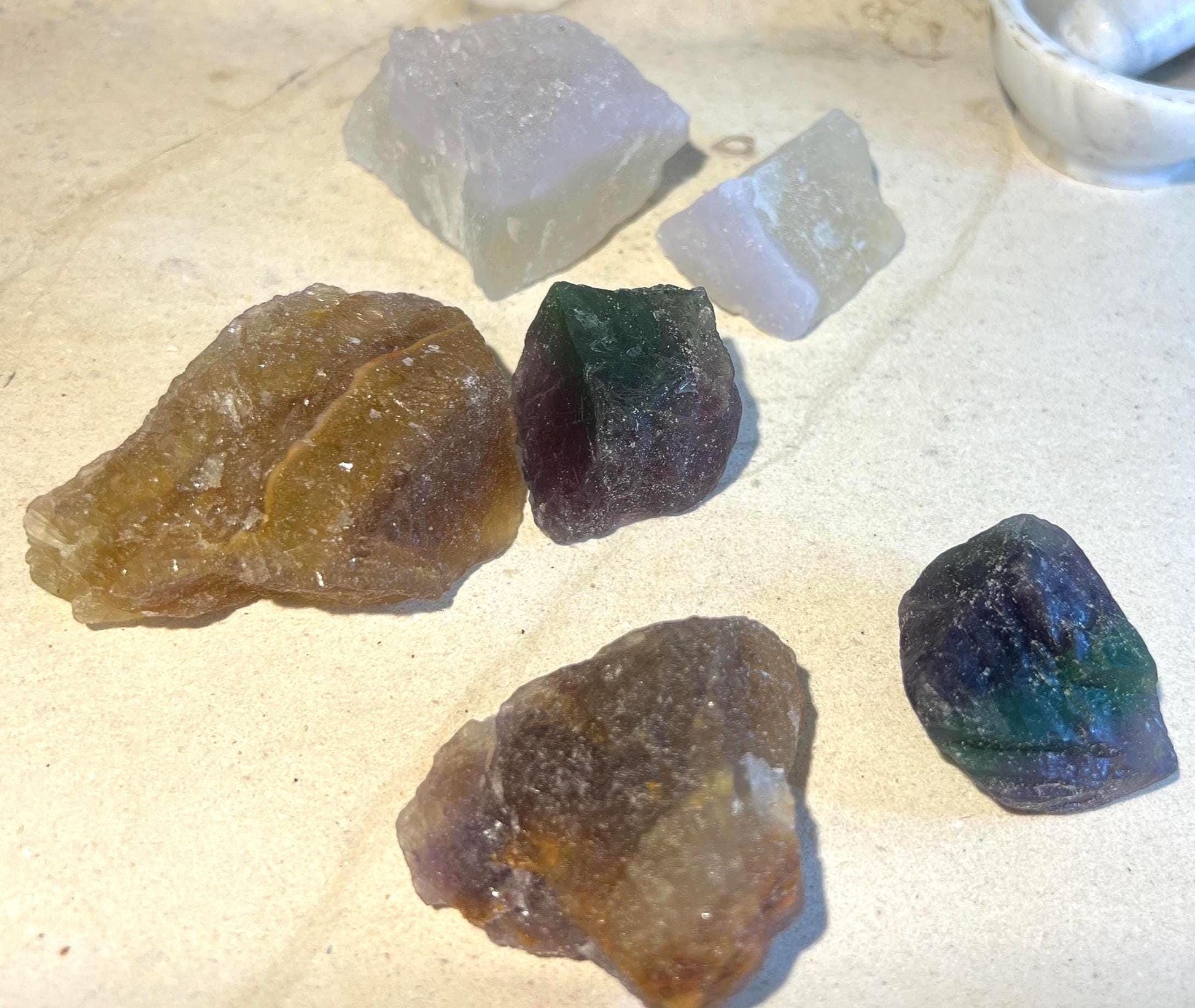 Positivity Personal Growth Fluorite Power Pack Rainbow Yellow Candy Fluorite Personal Home Decor Focus Home Decor Birthday Gift Xmas