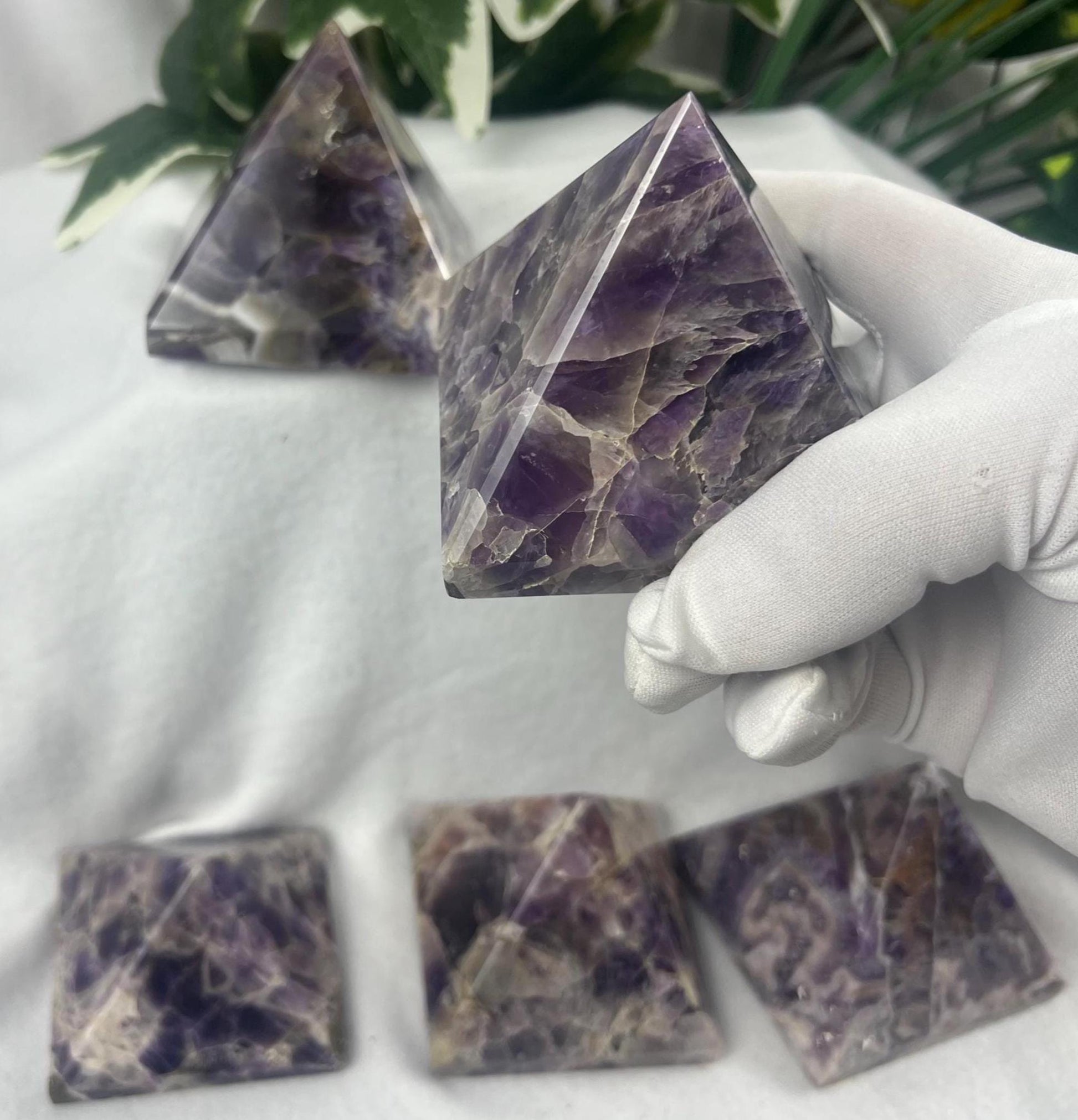 Satpura Mountain Amethyst Pyramid Polished Home Decor Worry Distraction
