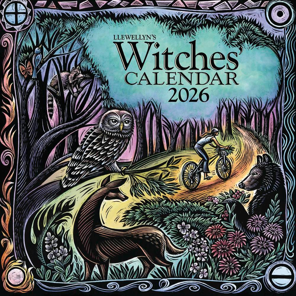 Witches Calendar Sept 25-Dec 2026 Llewelyn Wellness Green Spiritual Witchcraft spells Art Painting Picture Craft Holiday Christmas Xmas Gift