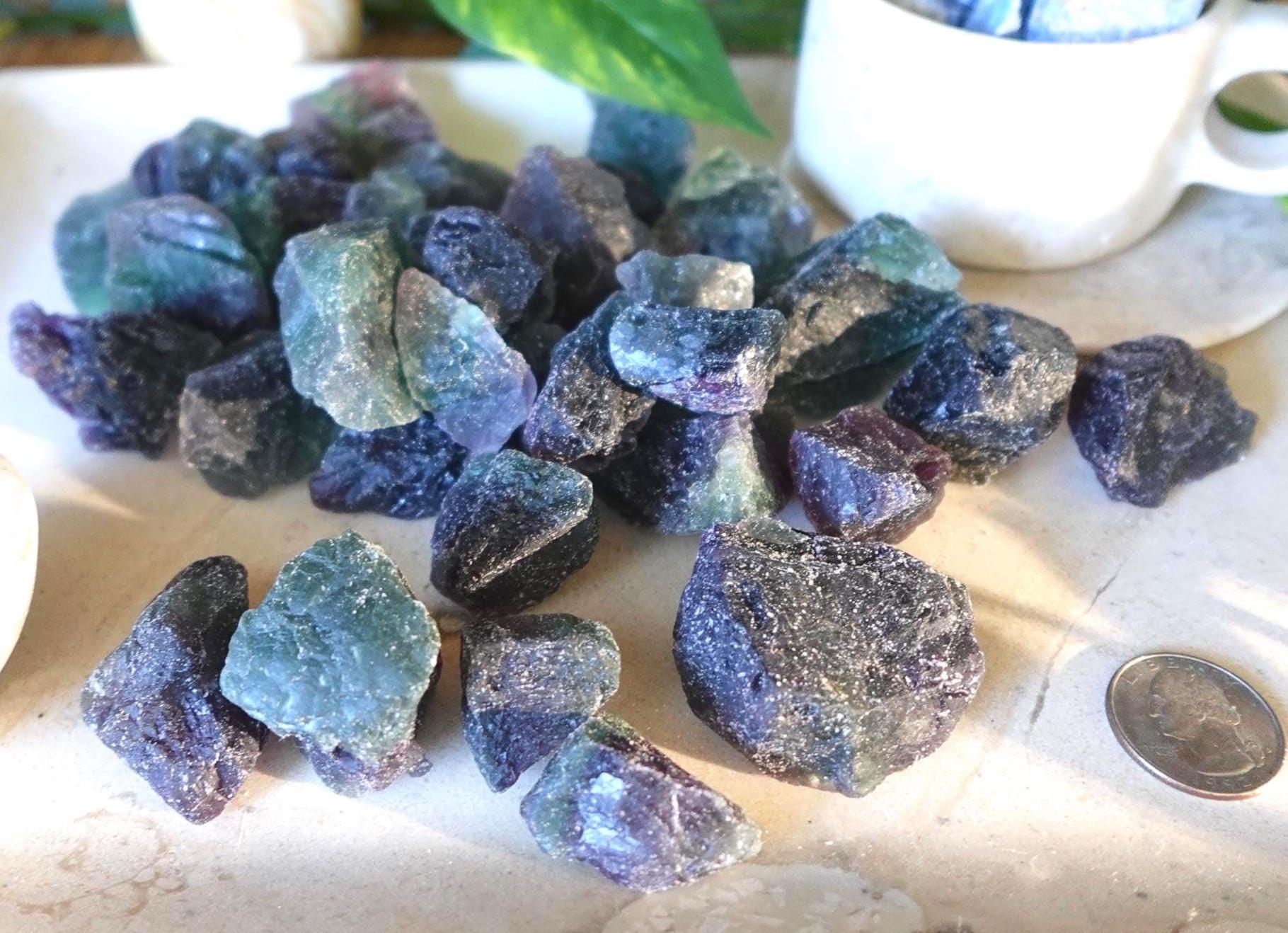 Natural Raw Rainbow Fluorite Crystals Untreated Stones Arts Home Decor Wholesale minerals School Christmas Xmas Home Decor Gift Craft