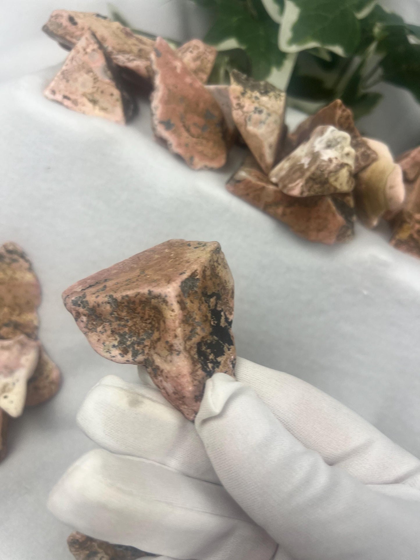Fresh British Columbia Rhodonite Natural Polished Free Form Stone Smooth Carved Crystal for Distraction Anxiety Christmas Home Decor