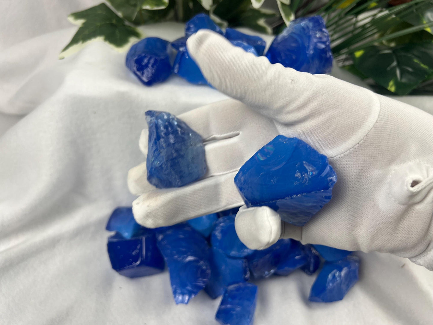 Raw Sapphire Opalite Crystal Glass Arts and Crafts Home Decor Gift Birthday Stone Anxiety Worry Meditation Christmas Mineral