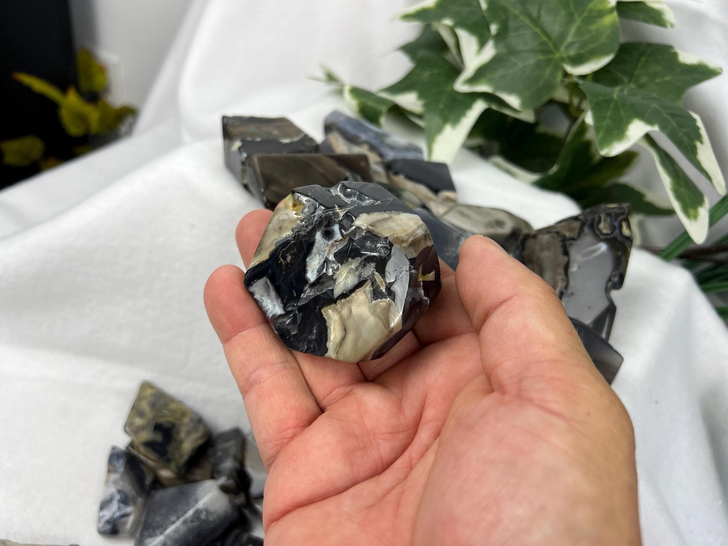 Oregon Volcano Lava Agate Natural Polished Free Form Stone Smooth Carved Crystal Distraction Anxiety Christmas Home Decor Birthday Gift