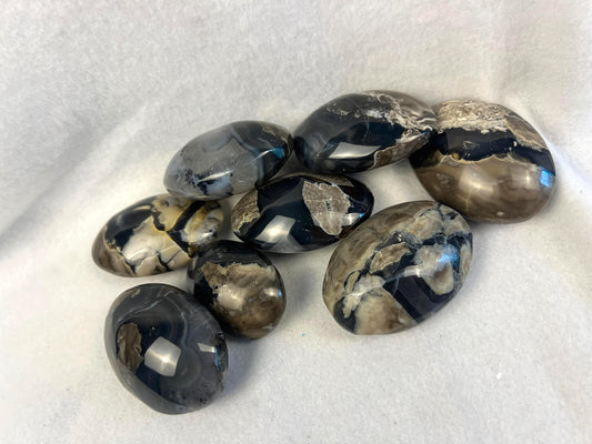 Oregon Volcano Lava Agate Natural Polished Palm Stone Smooth Carved Crystal Distraction Anxiety Christmas Home Decor Birthday Gift