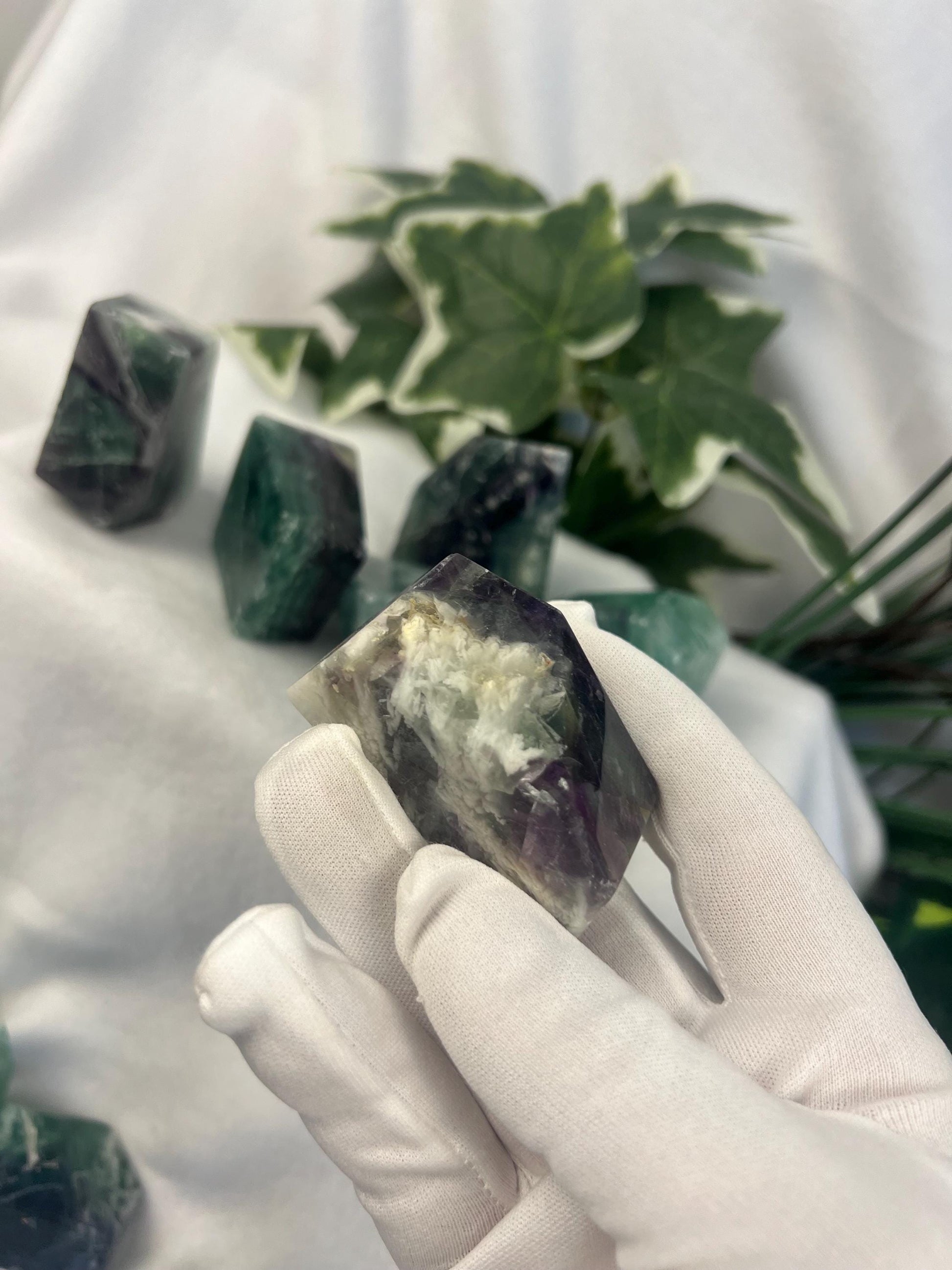 Frosted Rainbow Fluorite Natural Free Form Stones Smooth Polished Carved Crystal for Distraction Anxiety or Worry Home Decor Holiday Xmas