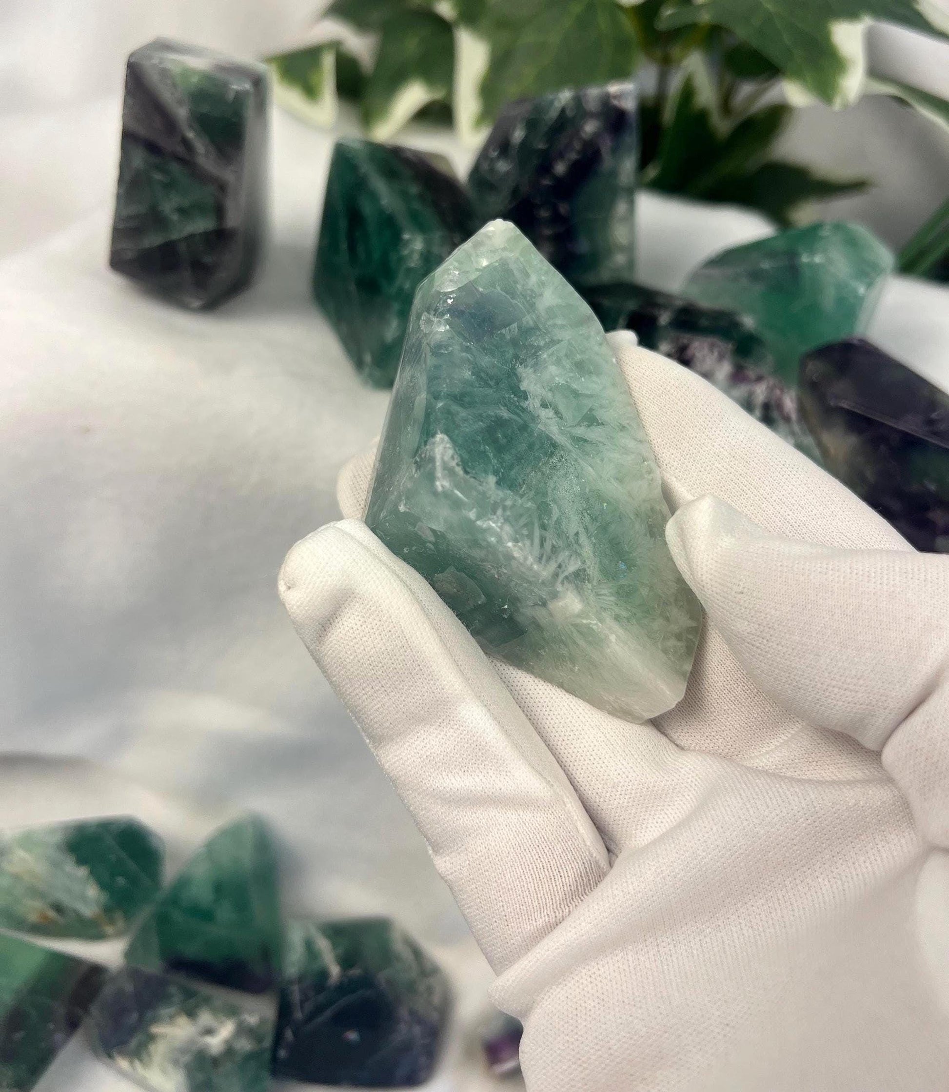 Frosted Rainbow Fluorite Natural Free Form Stones Smooth Polished Carved Crystal for Distraction Anxiety or Worry Home Decor Holiday Xmas
