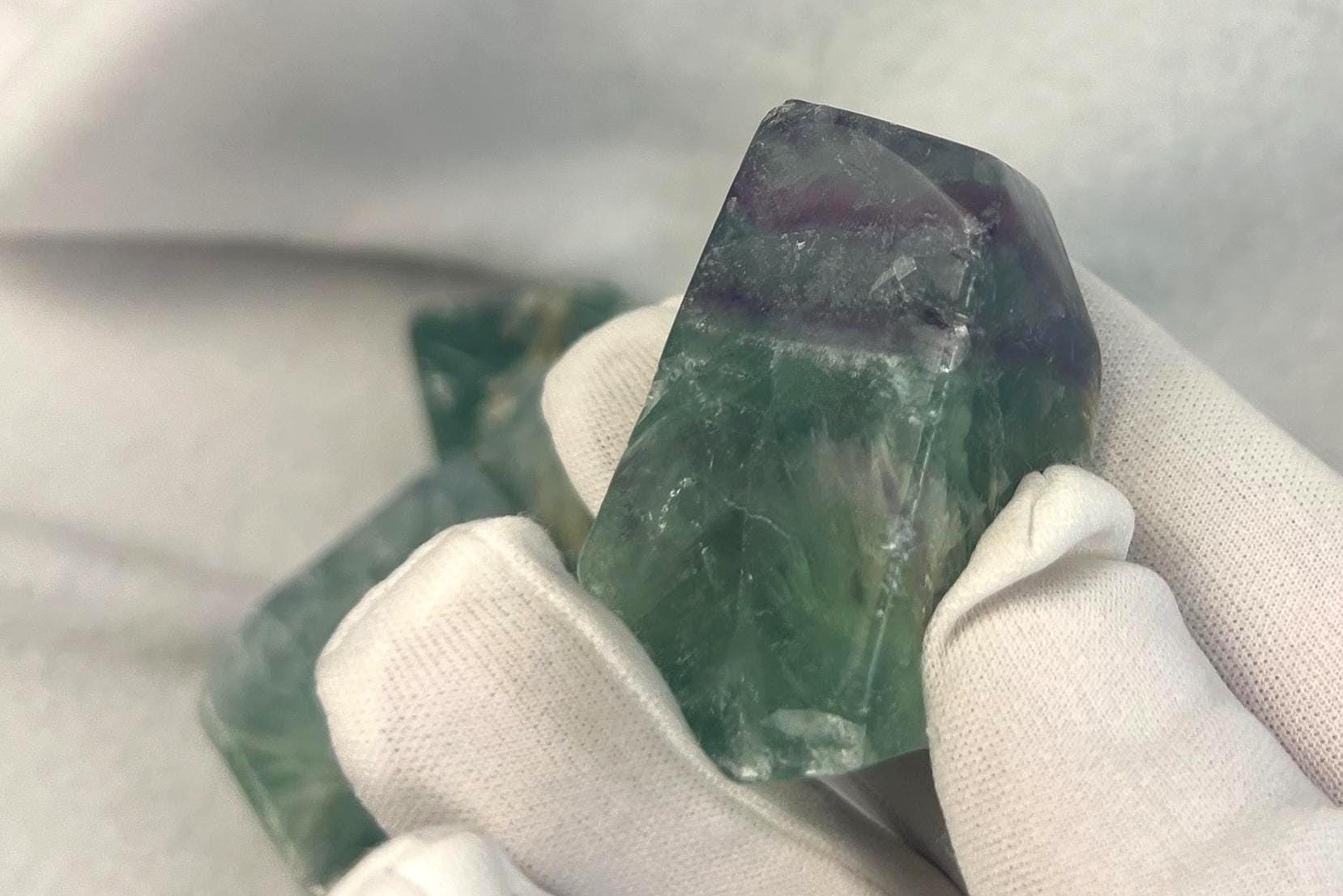 Frosted Rainbow Fluorite Natural Free Form Stones Smooth Polished Carved Crystal for Distraction Anxiety or Worry Home Decor Holiday Xmas