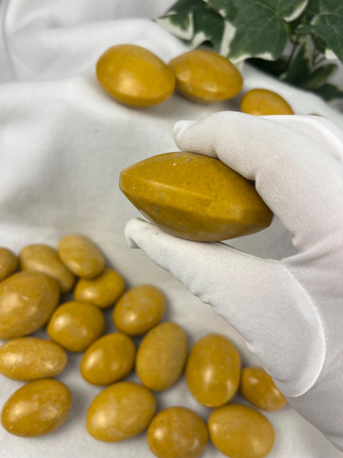 Lemon Jade Natural Large Palm Stone Polished Carved Crystal Distraction Anxiety Christmas Holiday Decor Xmas Birthday Gift Birthday Worry