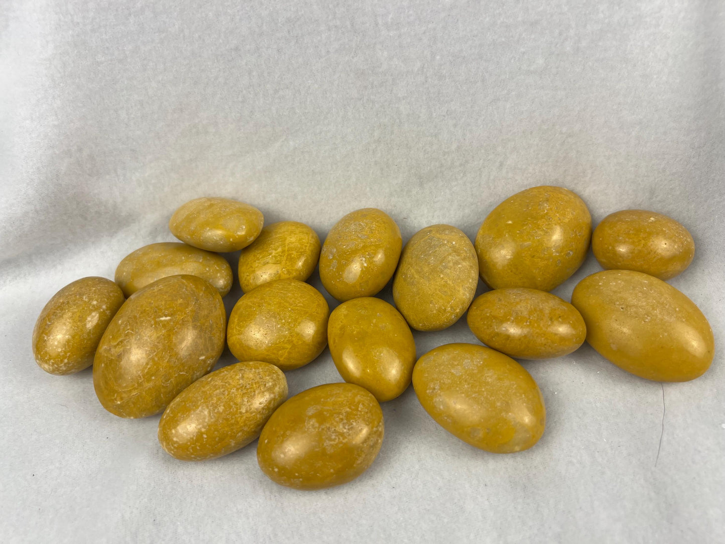 Lemon Jade Natural Large Palm Stone Polished Carved Crystal Distraction Anxiety Christmas Holiday Decor Xmas Birthday Gift Birthday Worry