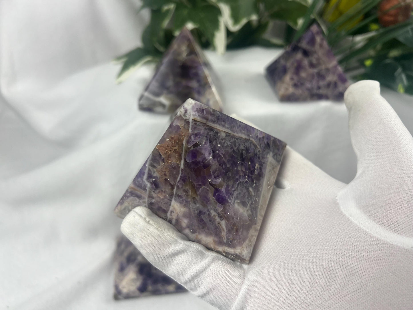 Satpura Mountain Amethyst Pyramid Polished Home Decor Worry Distraction