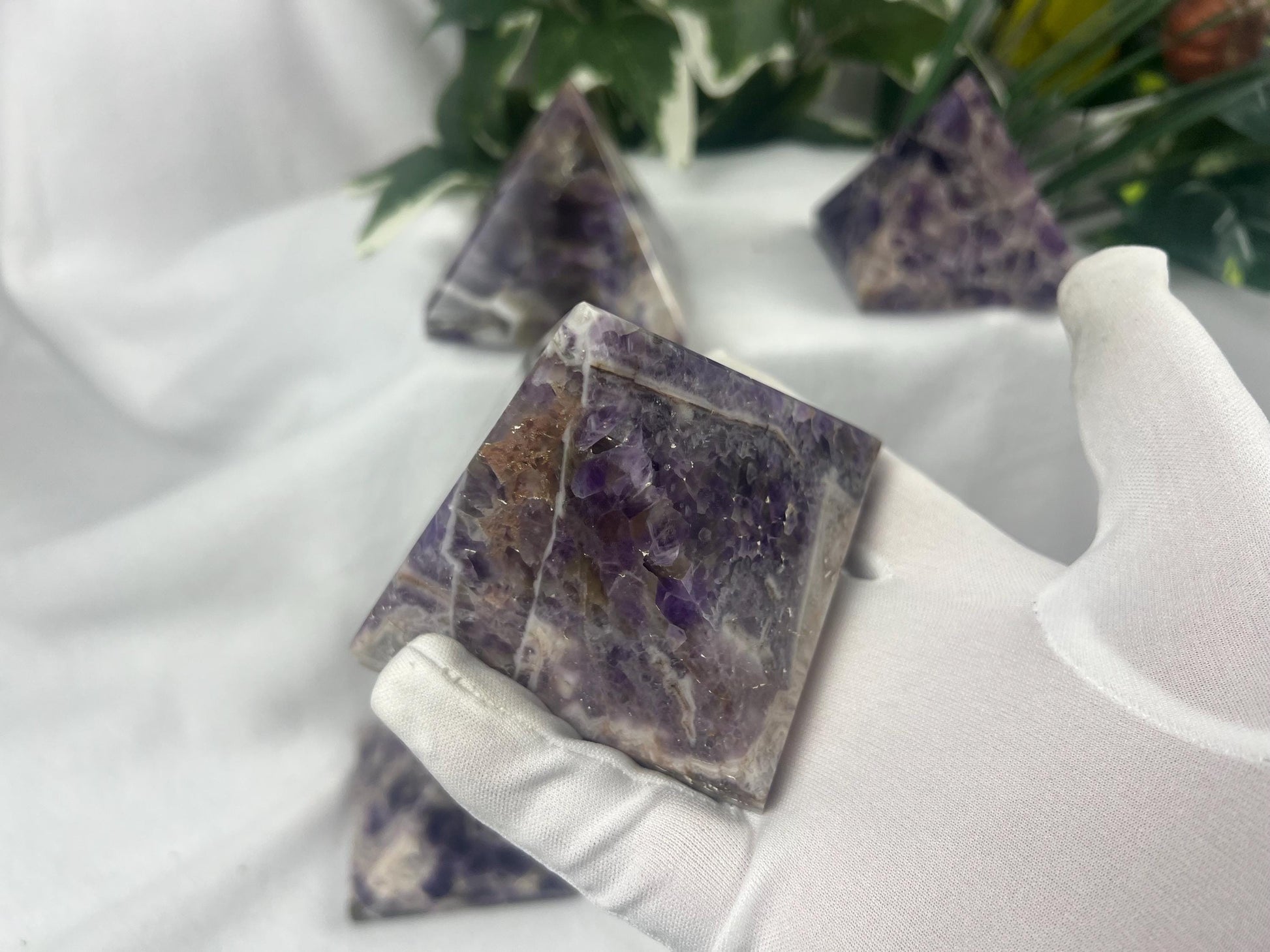 Satpura Mountain Amethyst Pyramid Polished Home Decor Worry Distraction