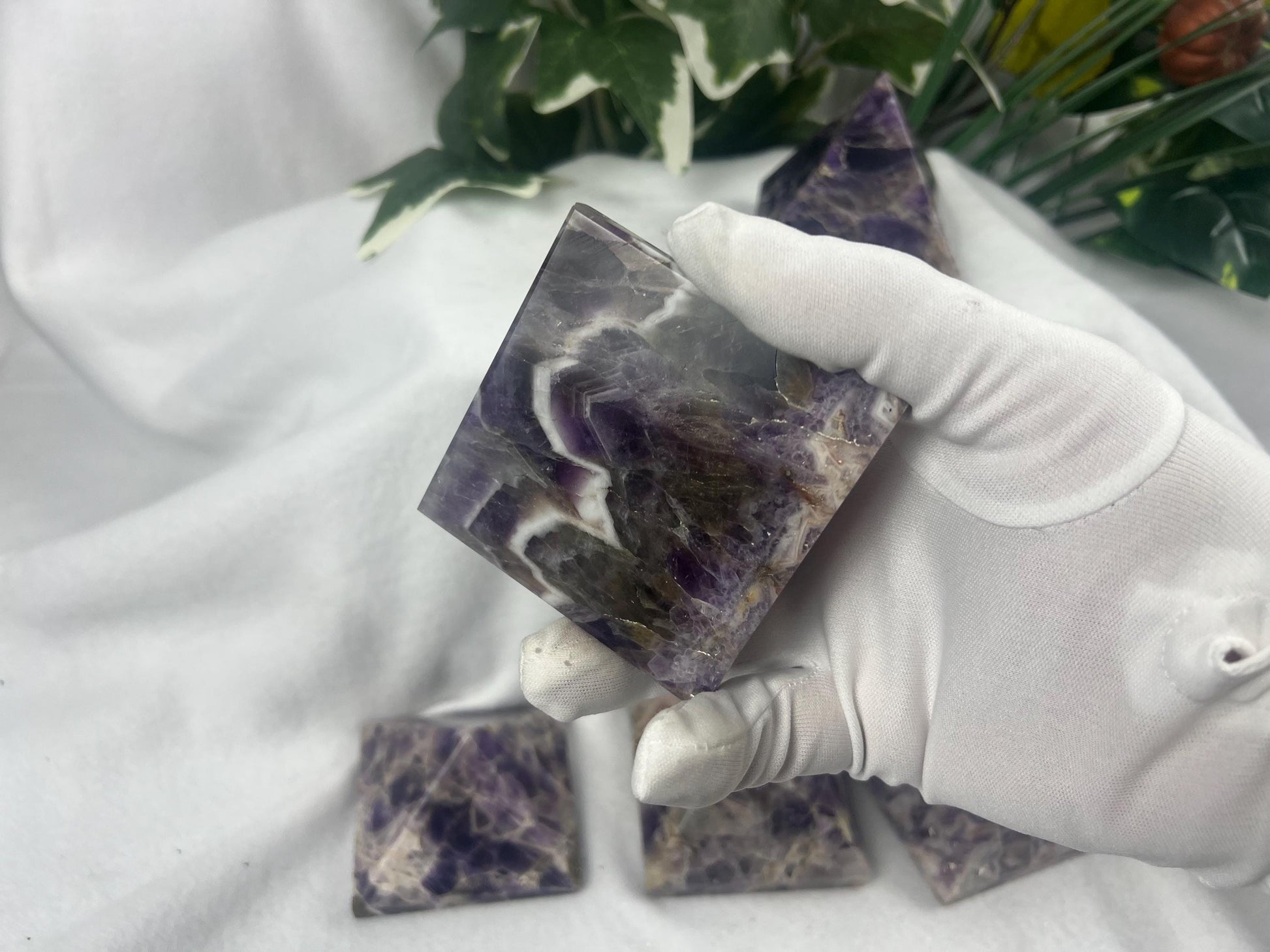 Satpura Mountain Amethyst Pyramid Polished Home Decor Worry Distraction